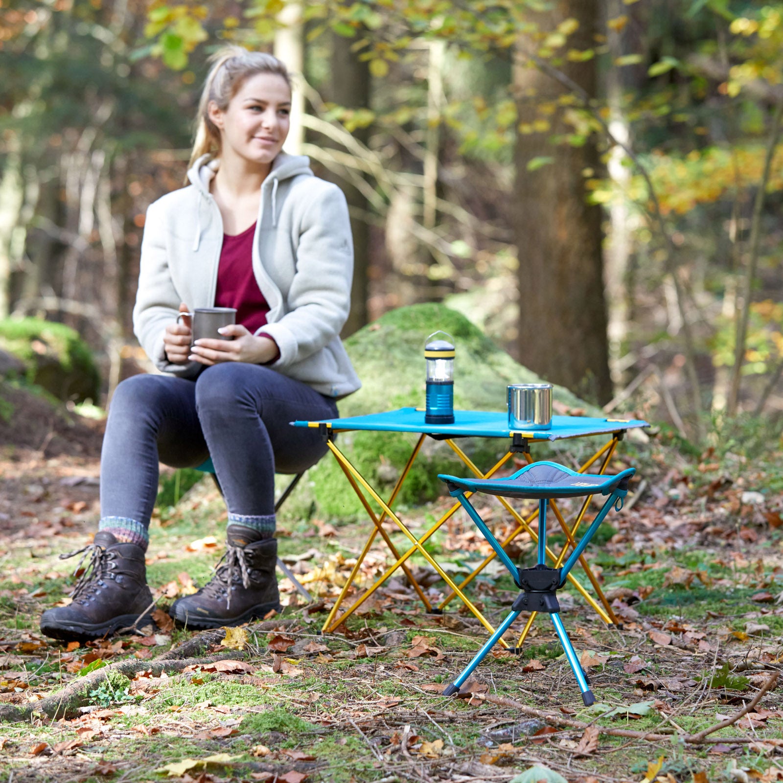 Tabouret de camping Uquip Three Sixty Mini 360°, tabouret trépied léger 130 kg