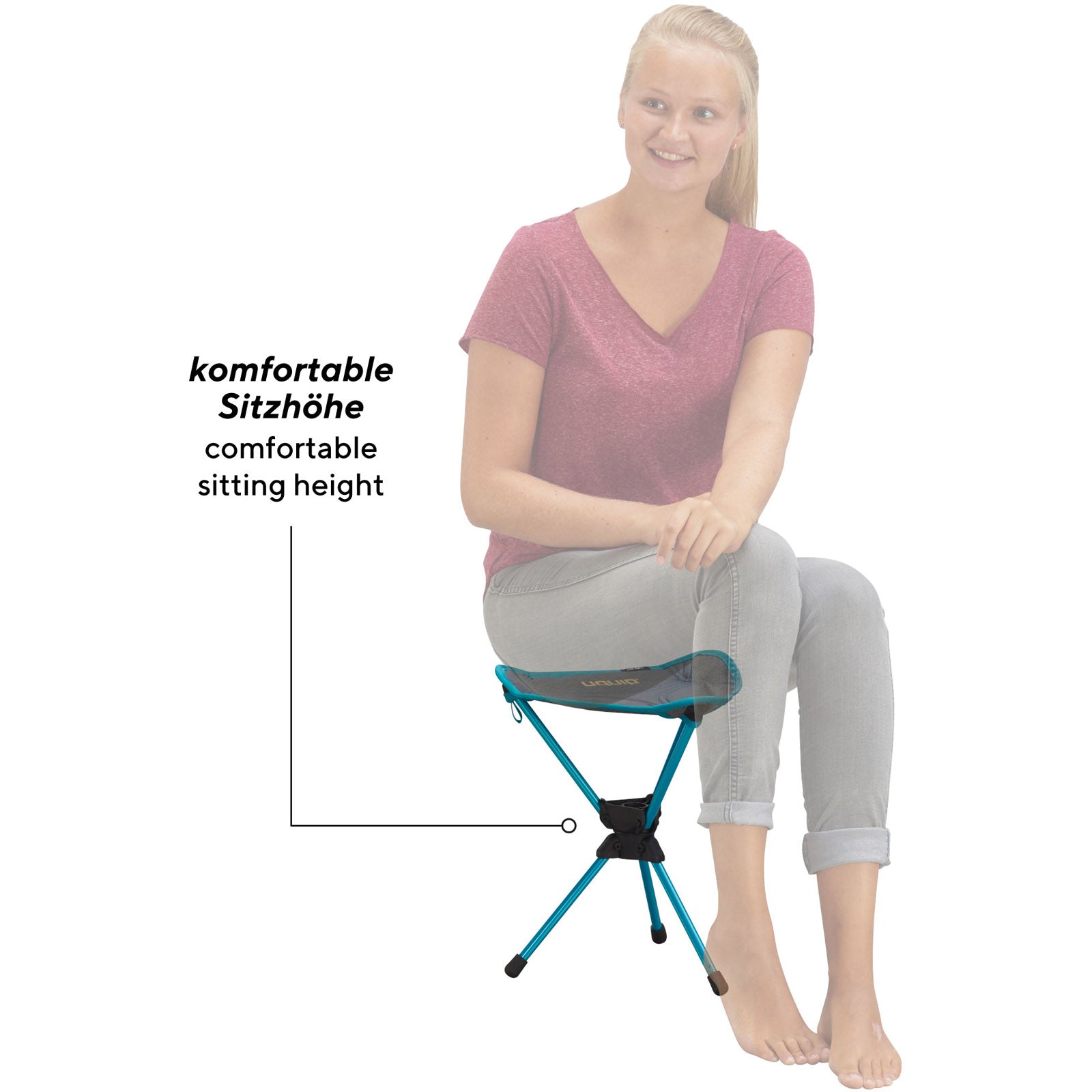 Tabouret de camping Uquip Three Sixty Mini 360°, tabouret trépied léger 130 kg