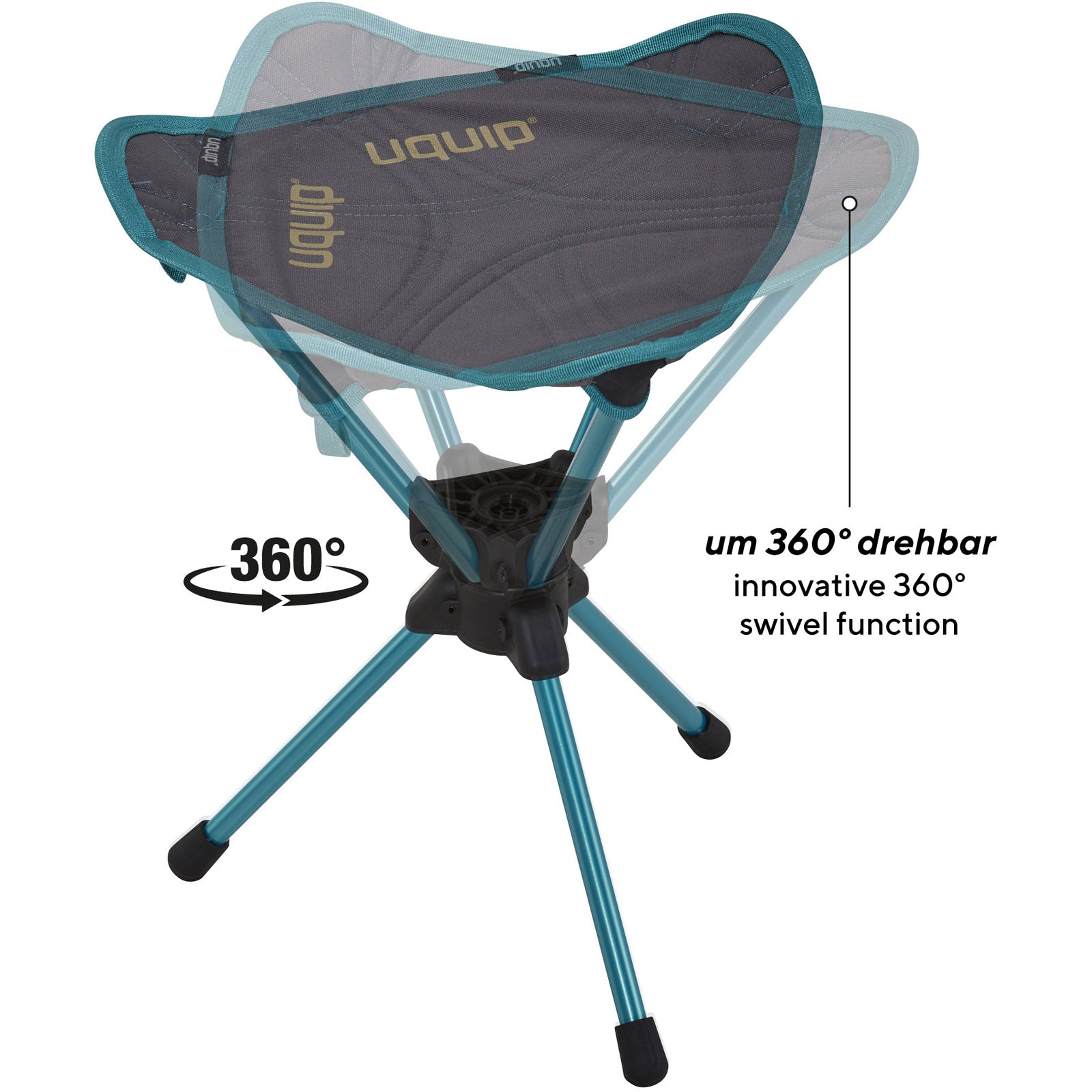 Uquip Campinghocker Three Sixty Mini 360° Leichtgewichts Dreibein Hocker 130 kg