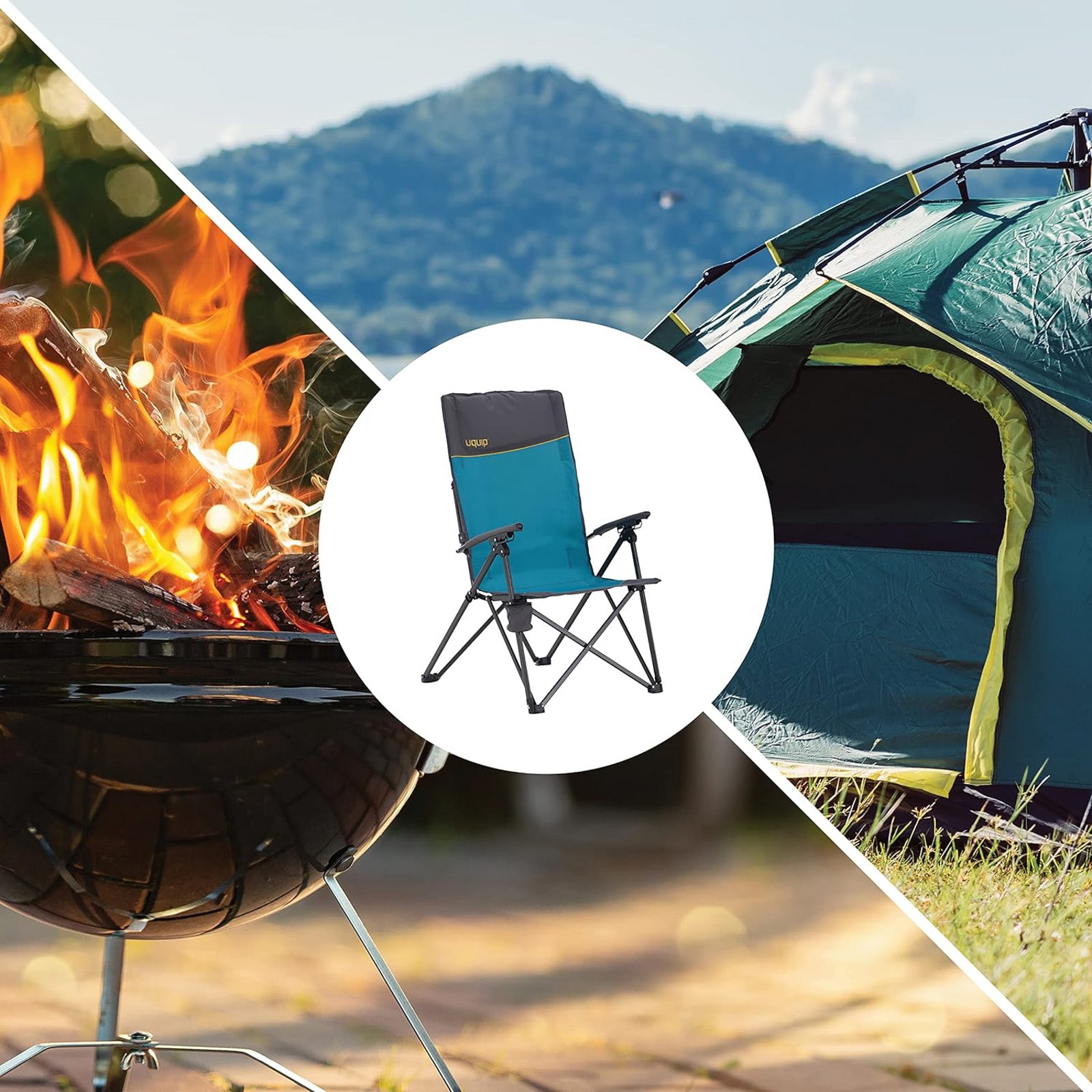 UQUIP Campingstuhl Becky Strandstuhl Faltstuhl Klappstuhl Verstellbar 120 kg