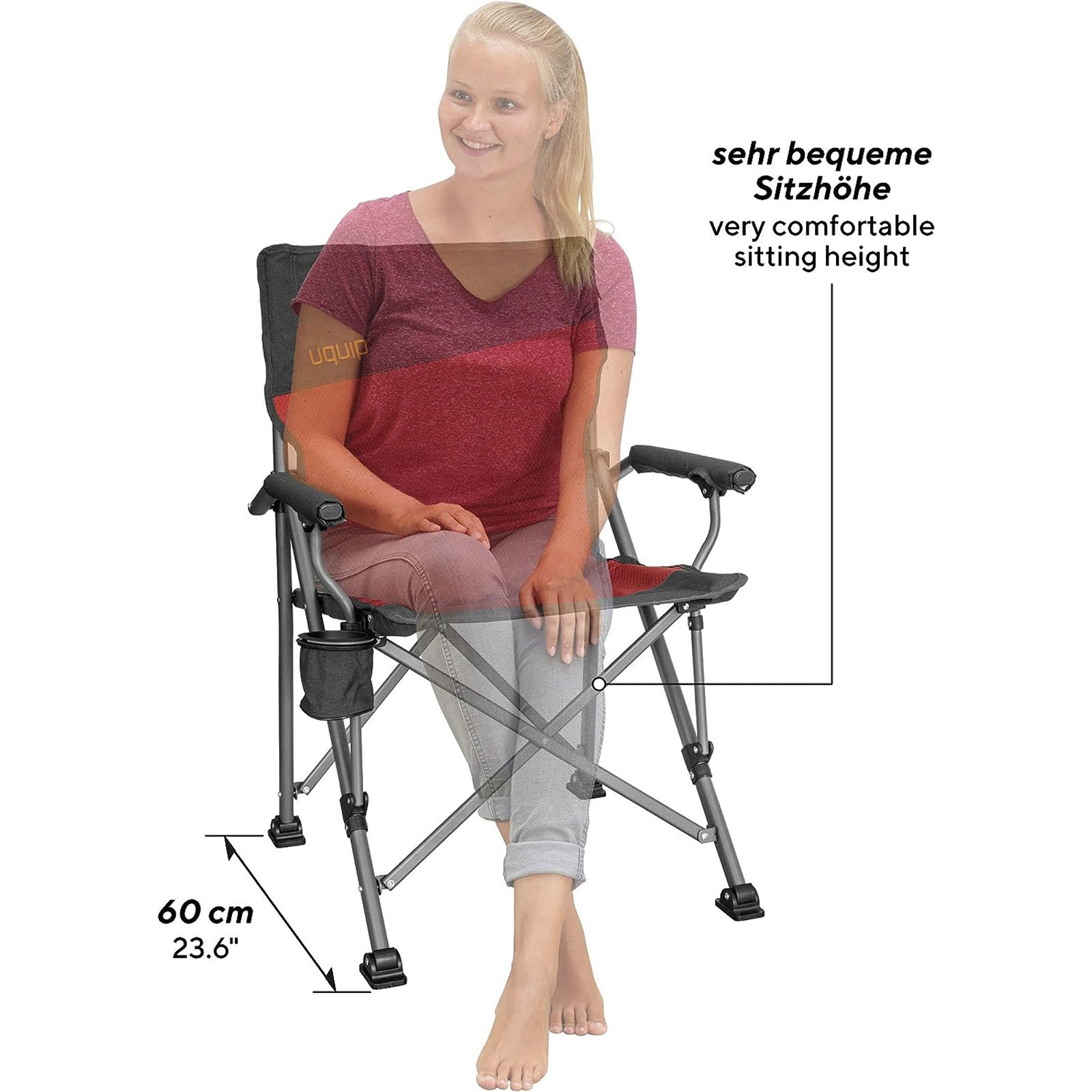 UQUIP Camping Chair Roxy Beach Chair Folding Chair Folding Chair Foldable Steel 120 kg
