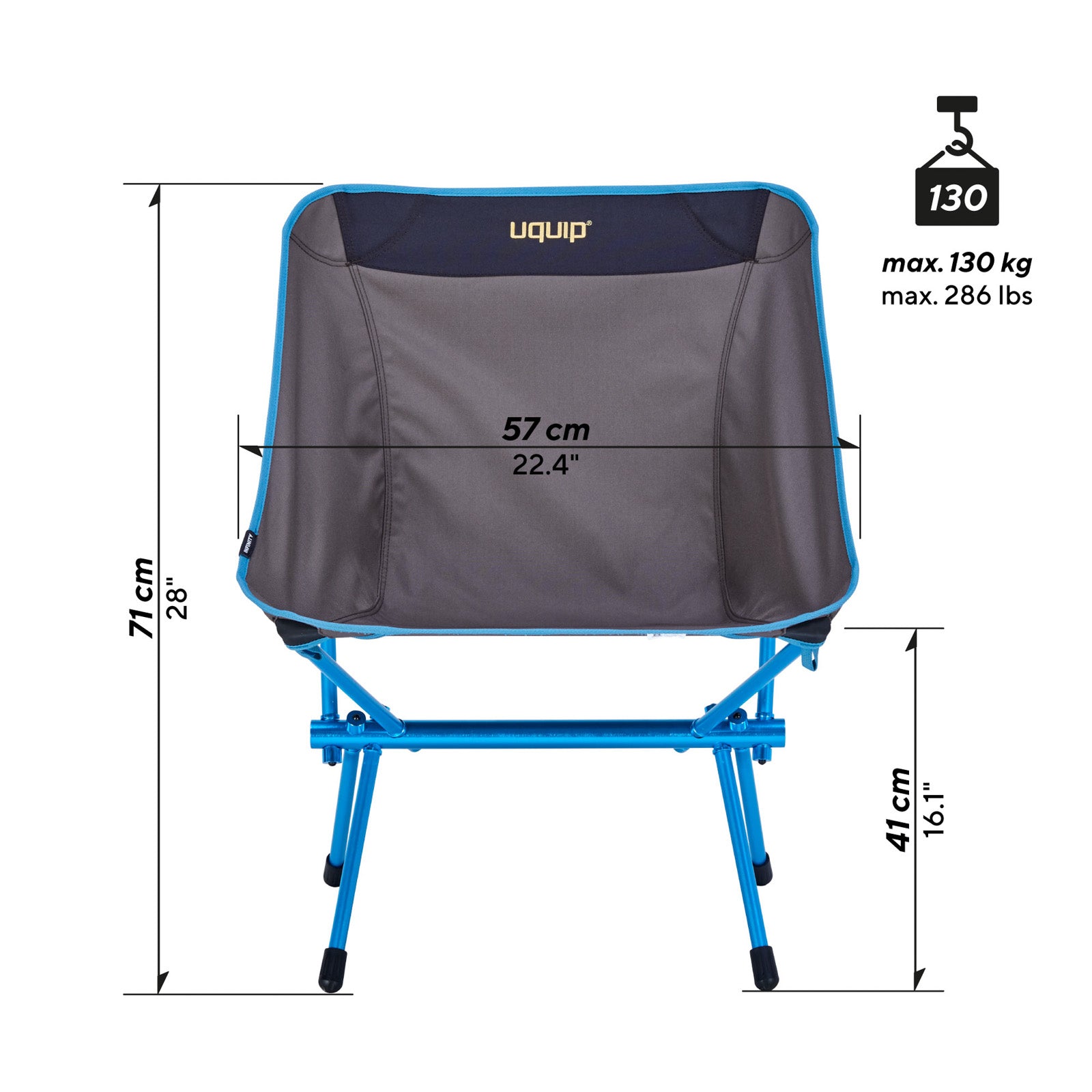 Chaise de camping UQUIP Infinity Chaise légère pliable en aluminium ultraléger 130 kg