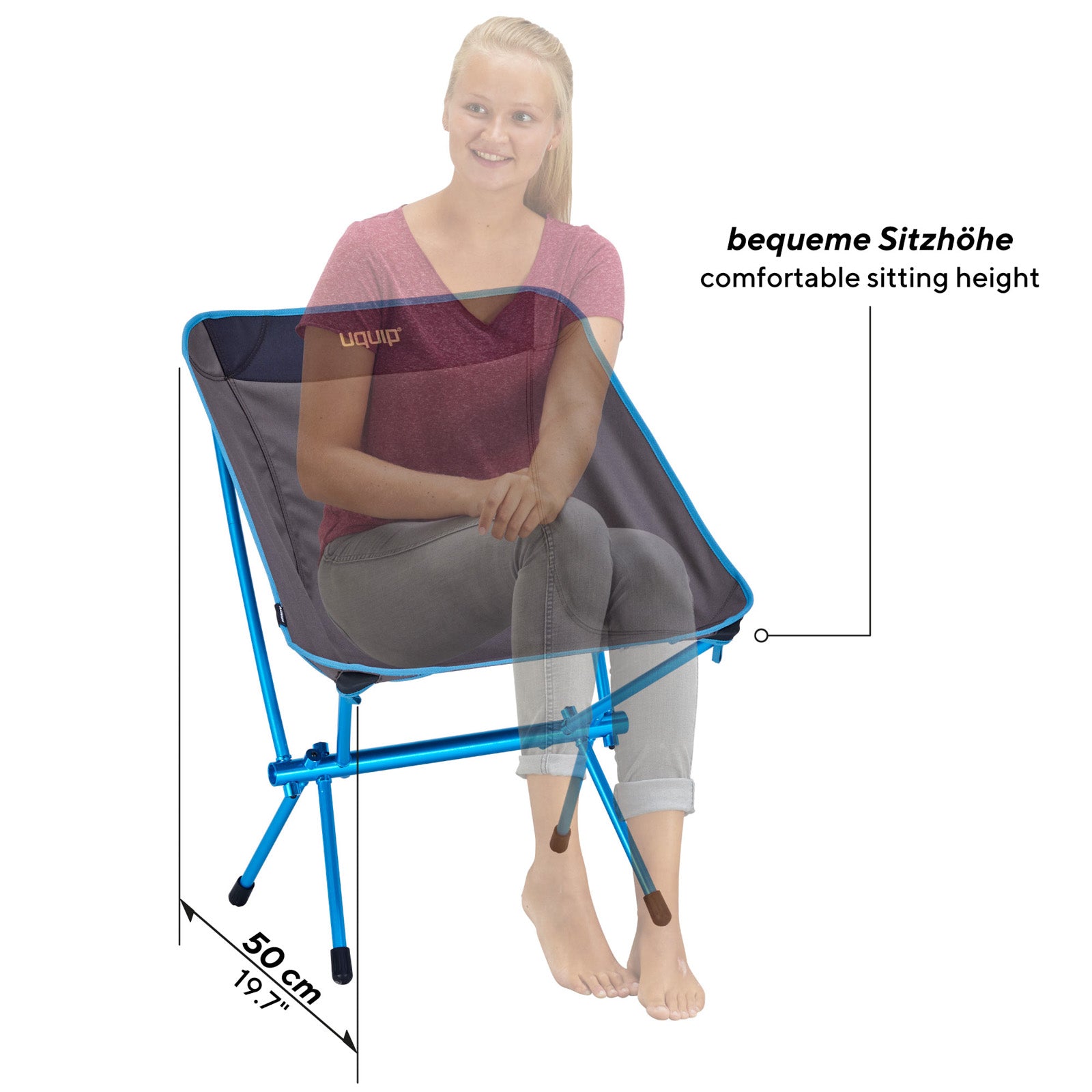 Chaise de camping UQUIP Infinity Chaise légère pliable en aluminium ultraléger 130 kg