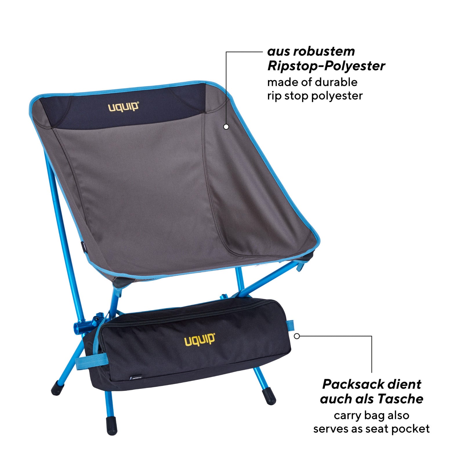 UQUIP Campingstuhl Infinity Leichtgewichtsstuhl Faltbar Ultraleicht Alu 130 kg