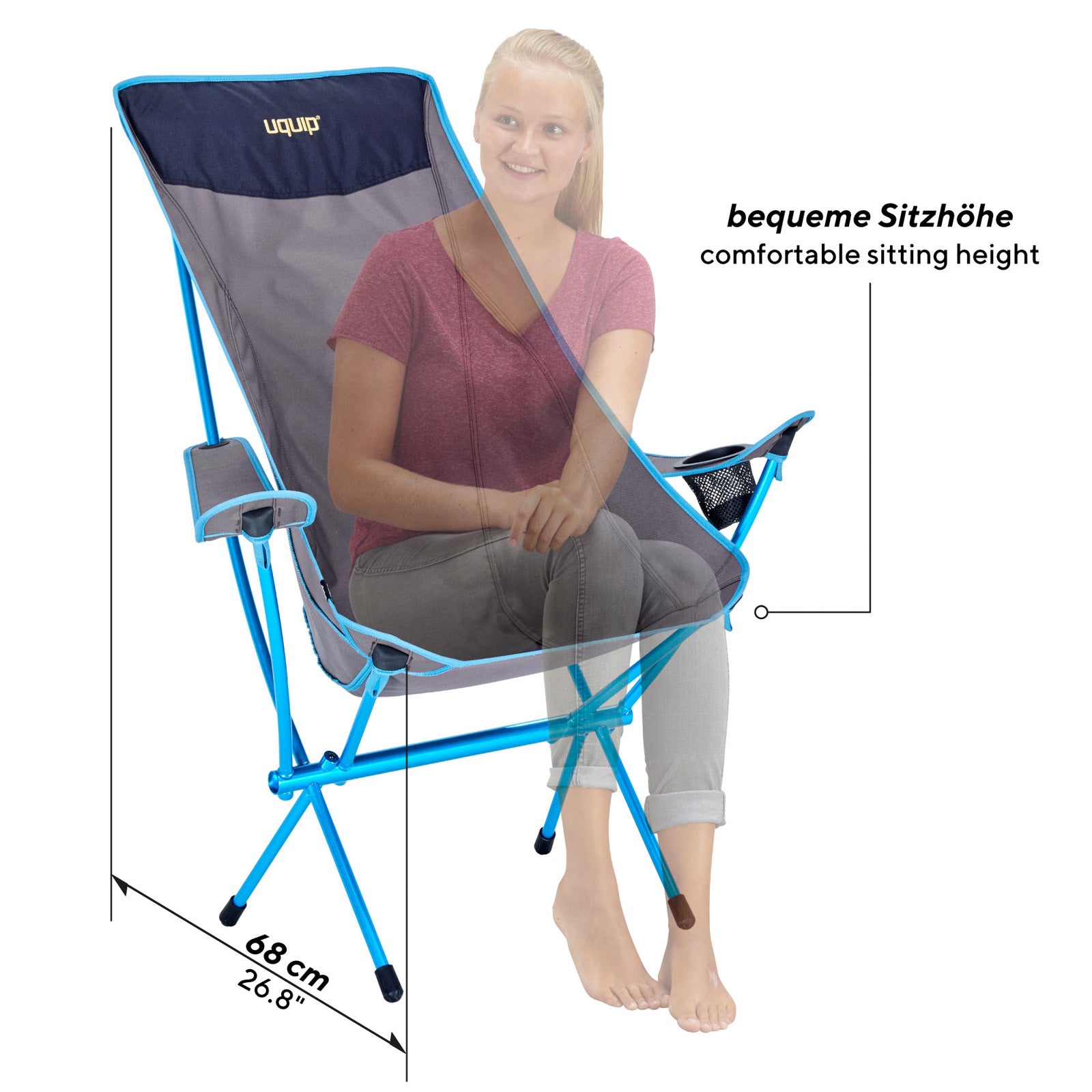 UQUIP Campingstuhl Infinity Lounger Leichtgewichtsstuhl Ultraleicht Alu 130 kg