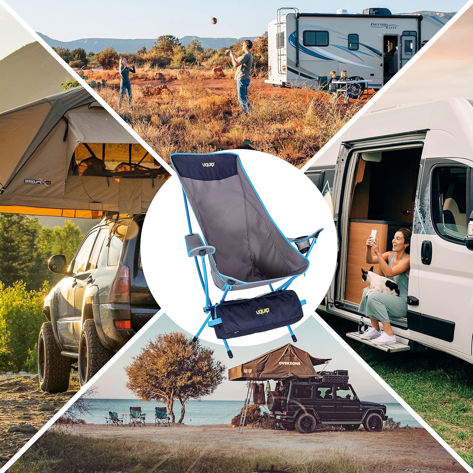 UQUIP Campingstuhl Infinity Lounger Leichtgewichtsstuhl Ultraleicht Alu 130 kg