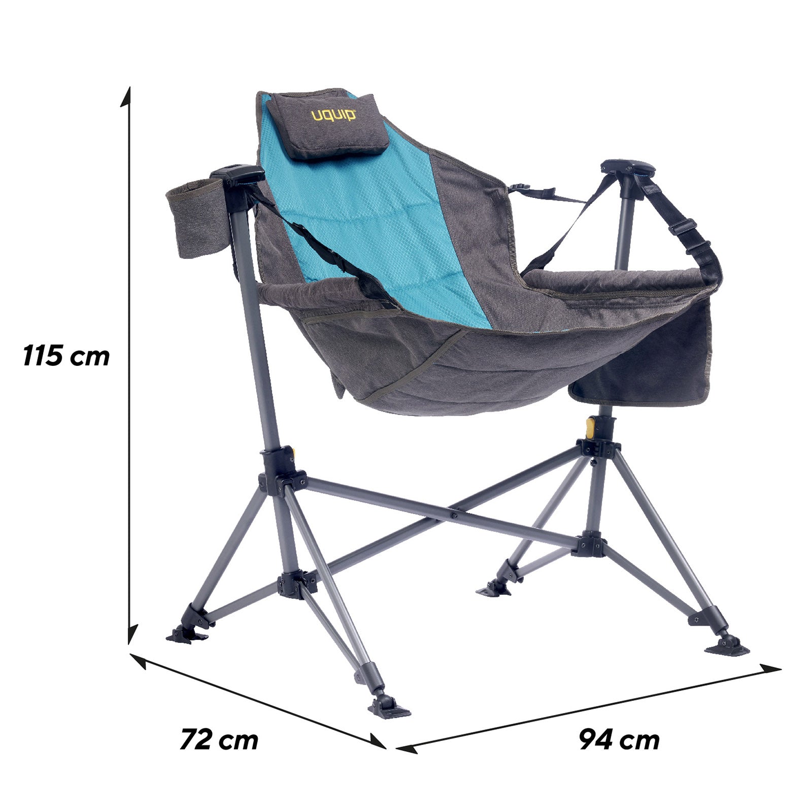 Chaise de camping UQUIP Rocky 2.0, chaise de plage, chaise berçante, fauteuil suspendu, chaise pliante