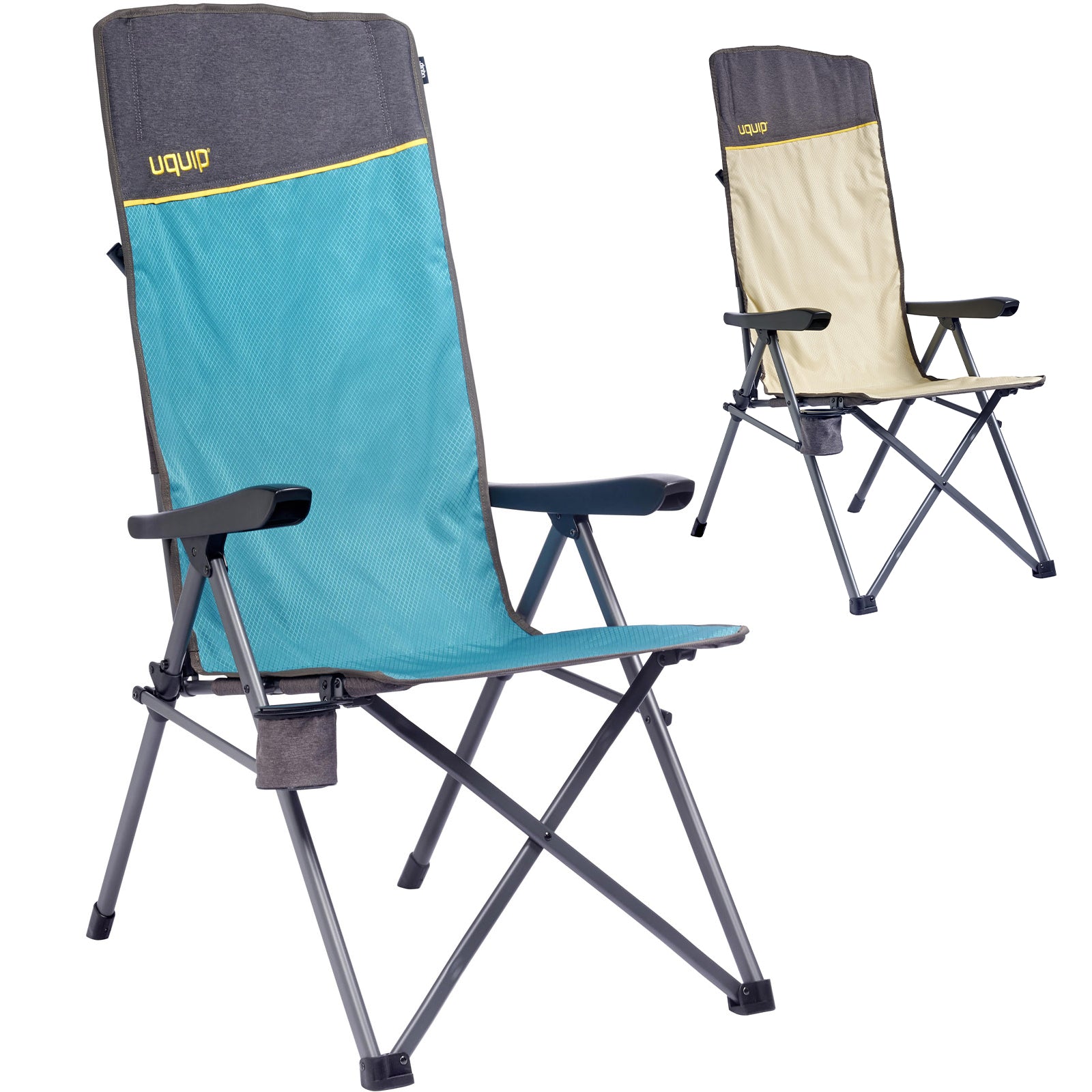 UQUIP Campingstuhl Justy XL Faltstuhl Strandstuhl Klappstuhl Verstellbar 120 kg