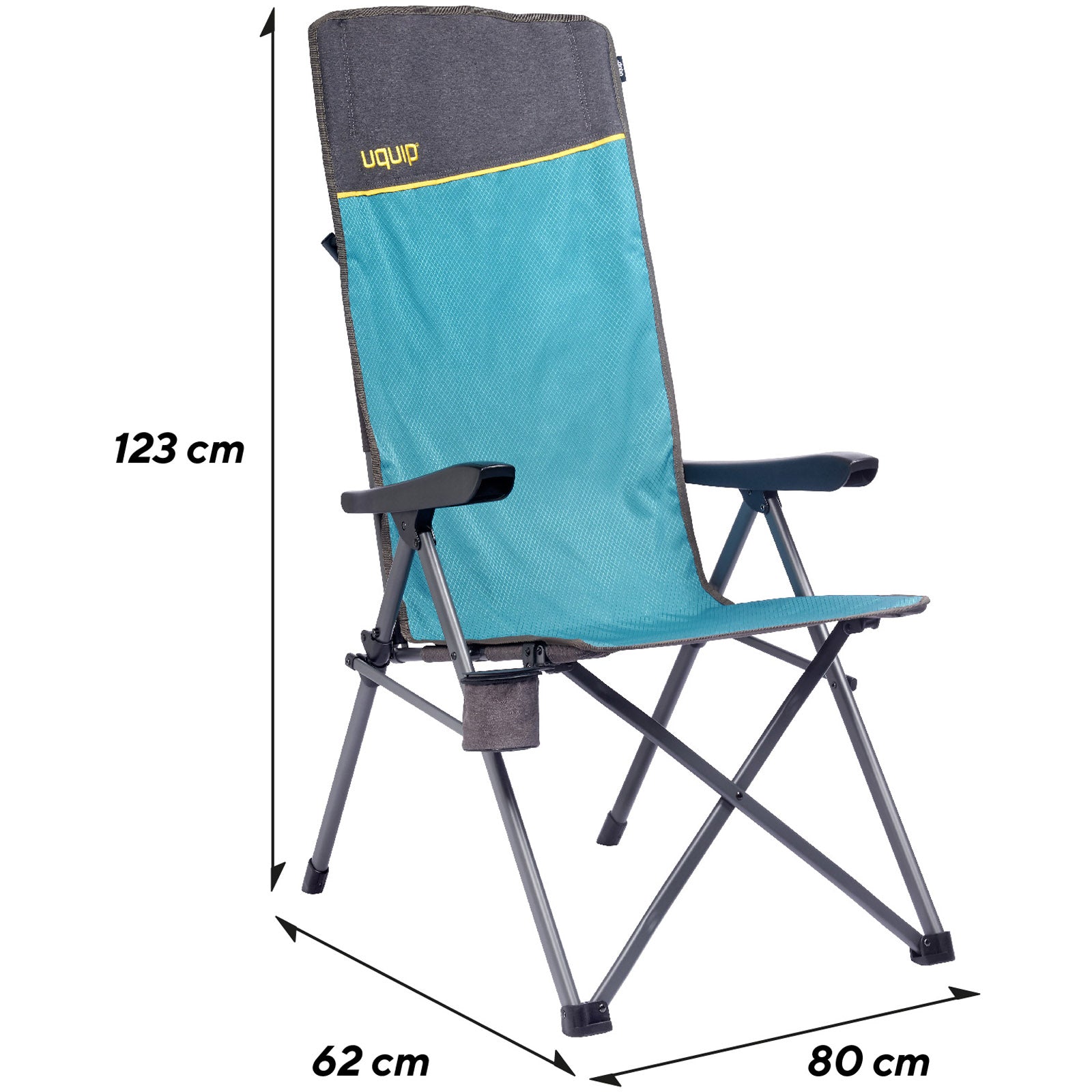 UQUIP Campingstuhl Justy XL Faltstuhl Strandstuhl Klappstuhl Verstellbar 120 kg