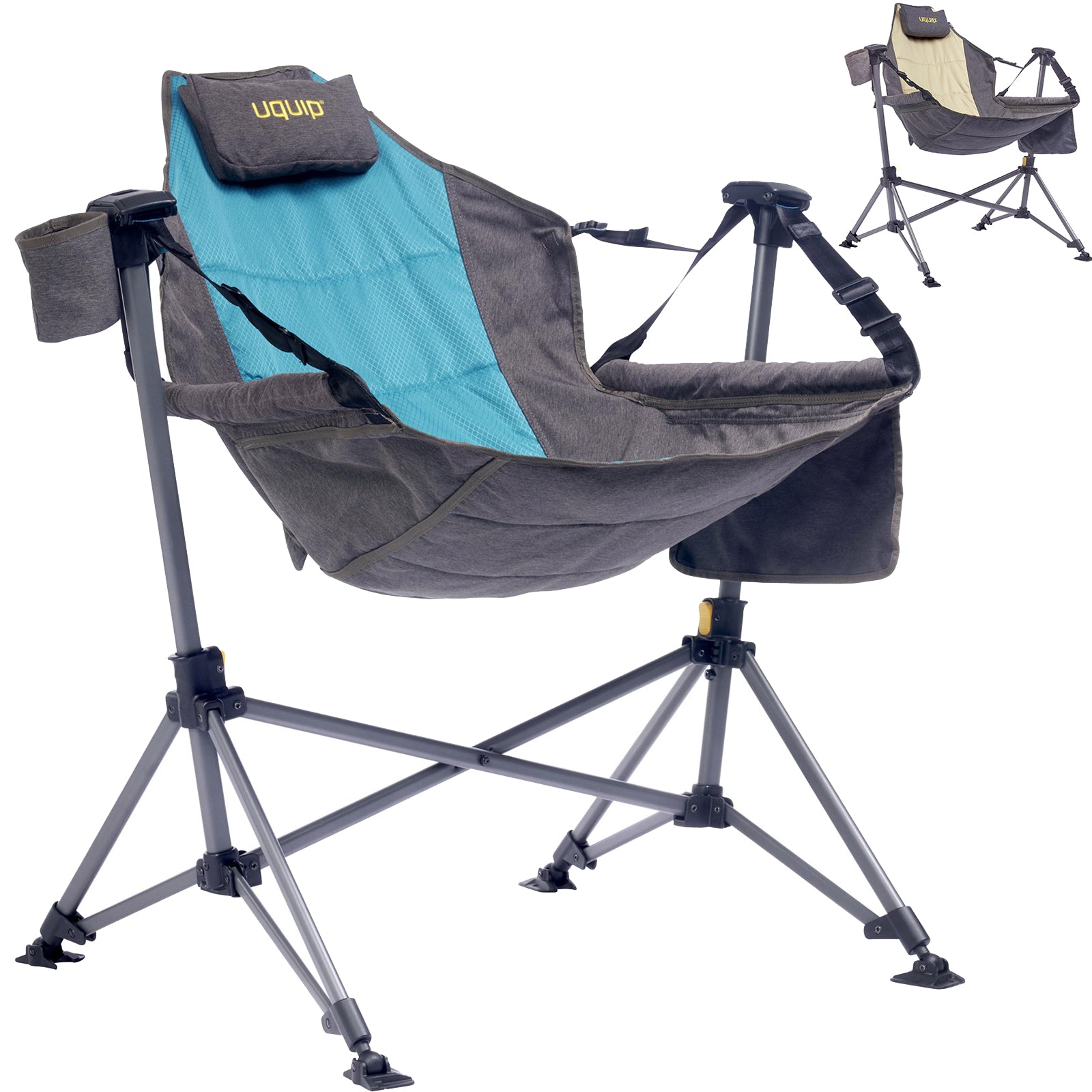 Chaise de camping UQUIP Rocky 2.0, chaise de plage, chaise berçante, fauteuil suspendu, chaise pliante