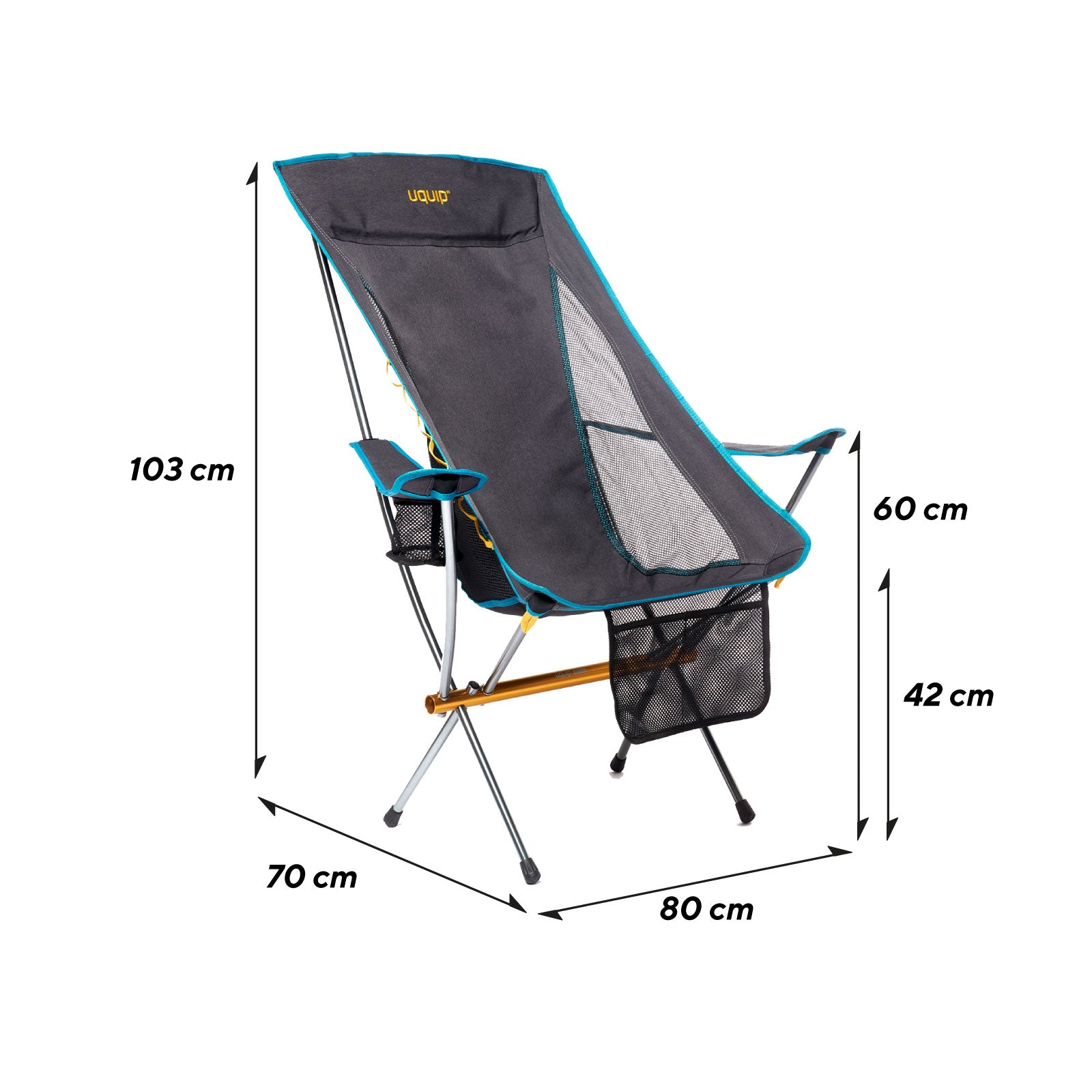 UQUIP Campingstuhl Infinity Lounger Leichtgewichtsstuhl Ultraleicht Alu 120 kg