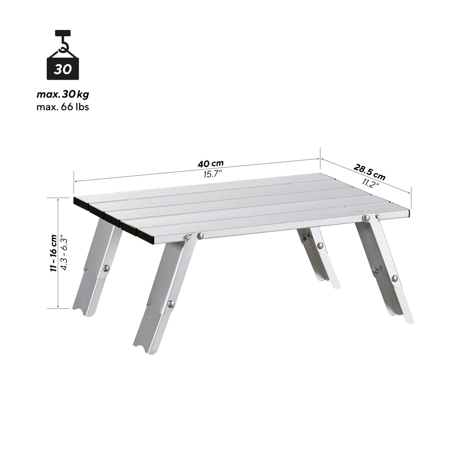 UQUIP Campingtisch Handy Mini Camping Angel Tisch Faltbar Verstellbar Leicht Alu