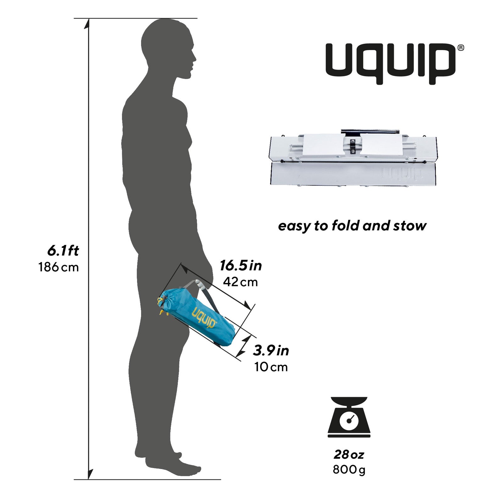 UQUIP kampeertafel – handige mini-kampeertafel voor vissen, opvouwbaar, verstelbaar, lichtgewicht, aluminium