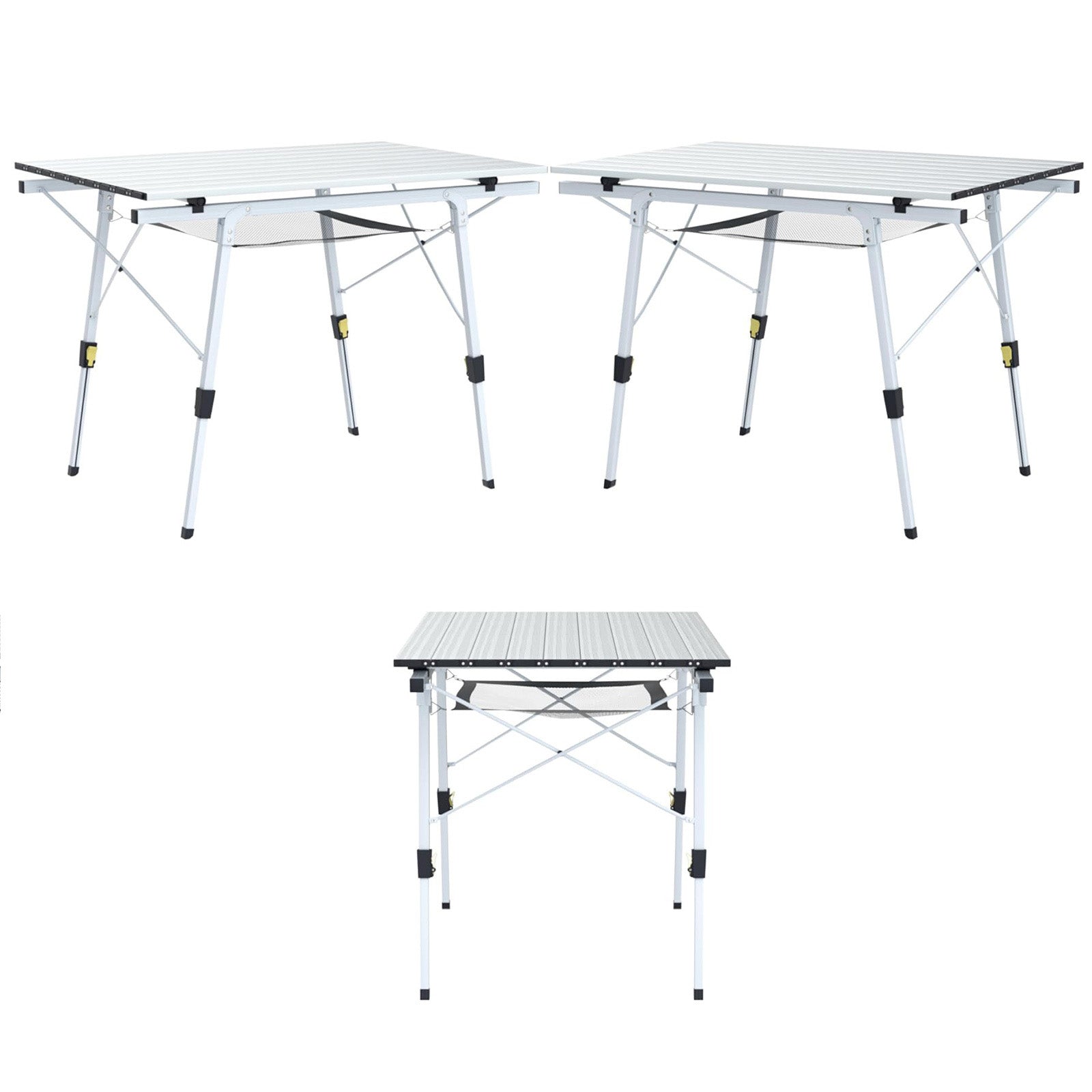 Table de camping UQUIP Variety M, table roulante de camping réglable en hauteur en continu en aluminium