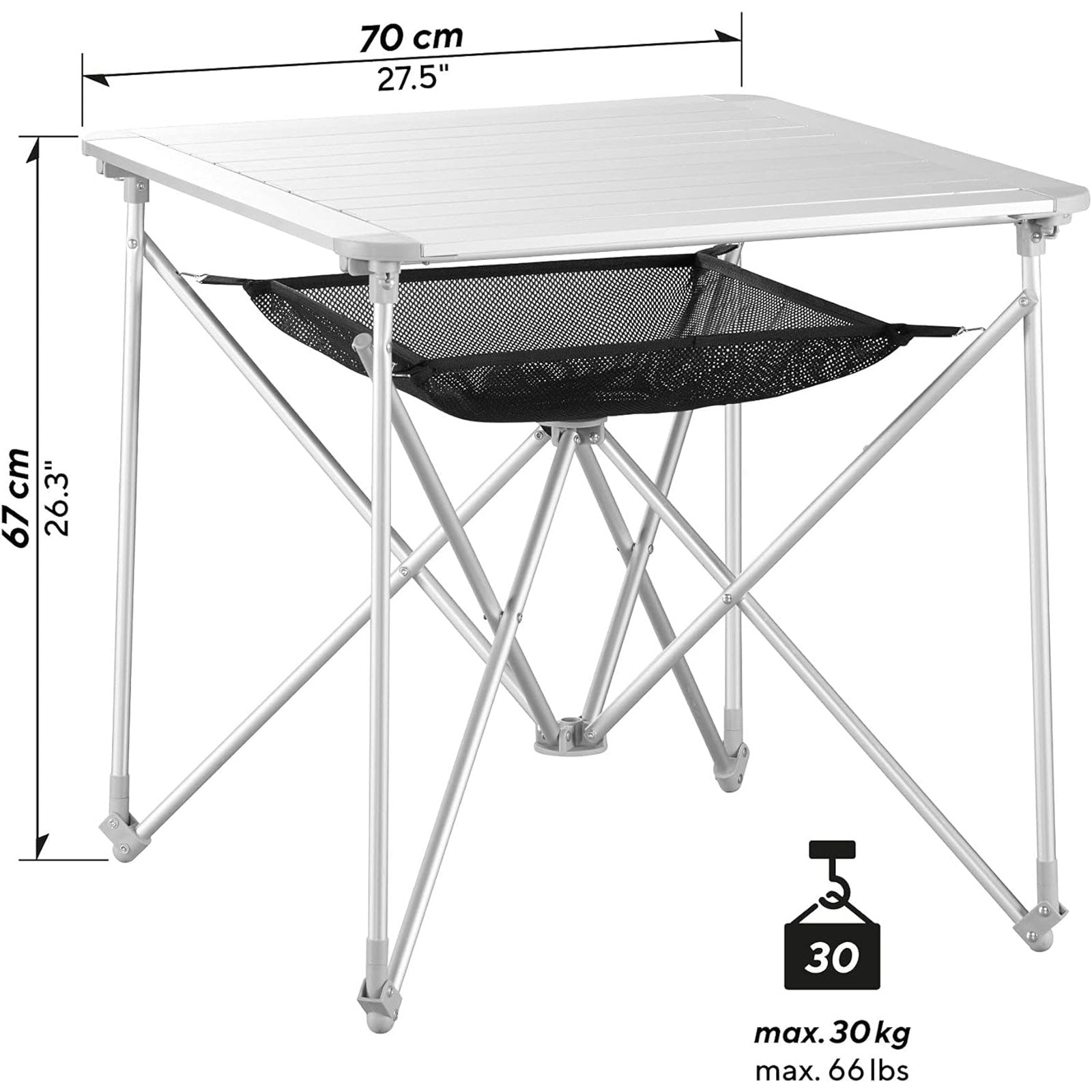 Table de camping UQUIP Mercy, table pliante de camping, table roulante, table pliante 4 personnes en aluminium