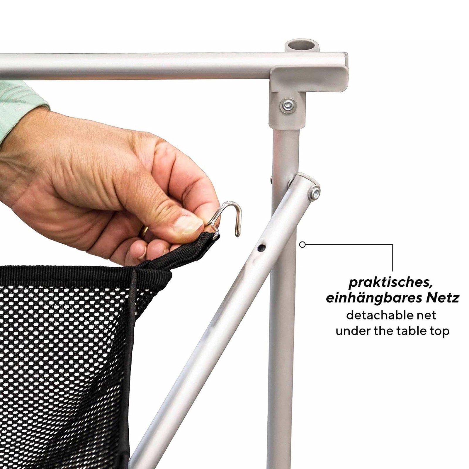 Table de camping UQUIP Mercy, table pliante de camping, table roulante, table pliante 4 personnes en aluminium