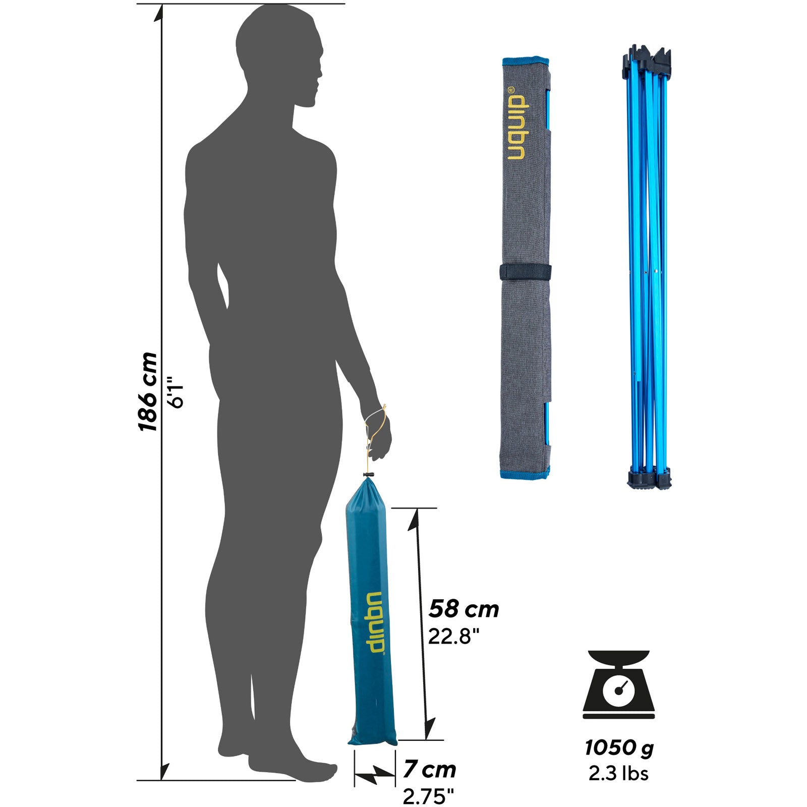 UQUIP Campingtisch Liberty Camping Falttisch Rolltisch LW Klapptisch Leicht Alu