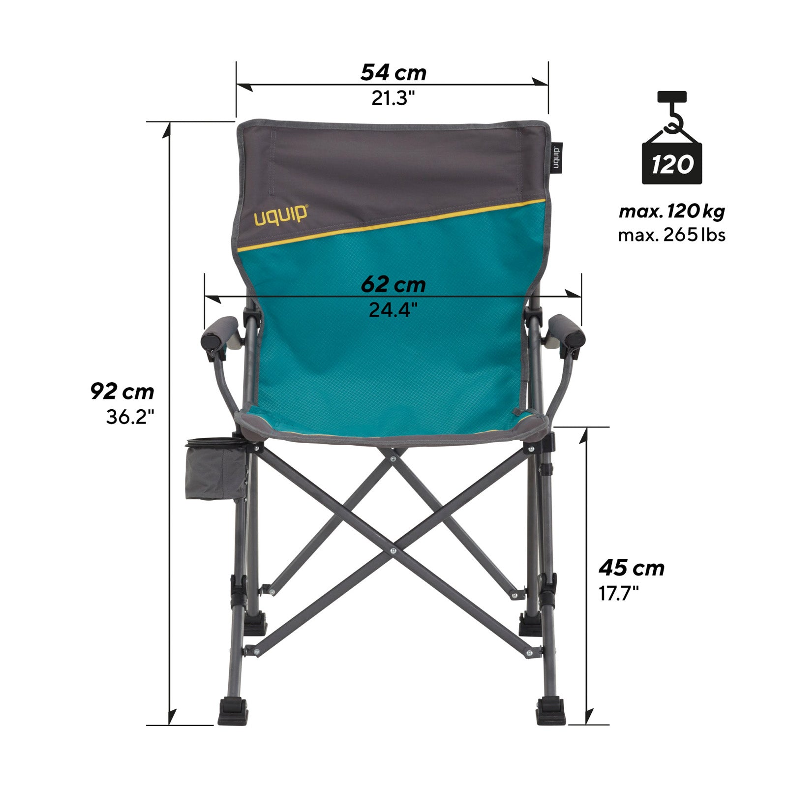 UQUIP Campingmöbel Set Bloody Camping Garnitur 1x Campingtisch 2x Campingstuhl