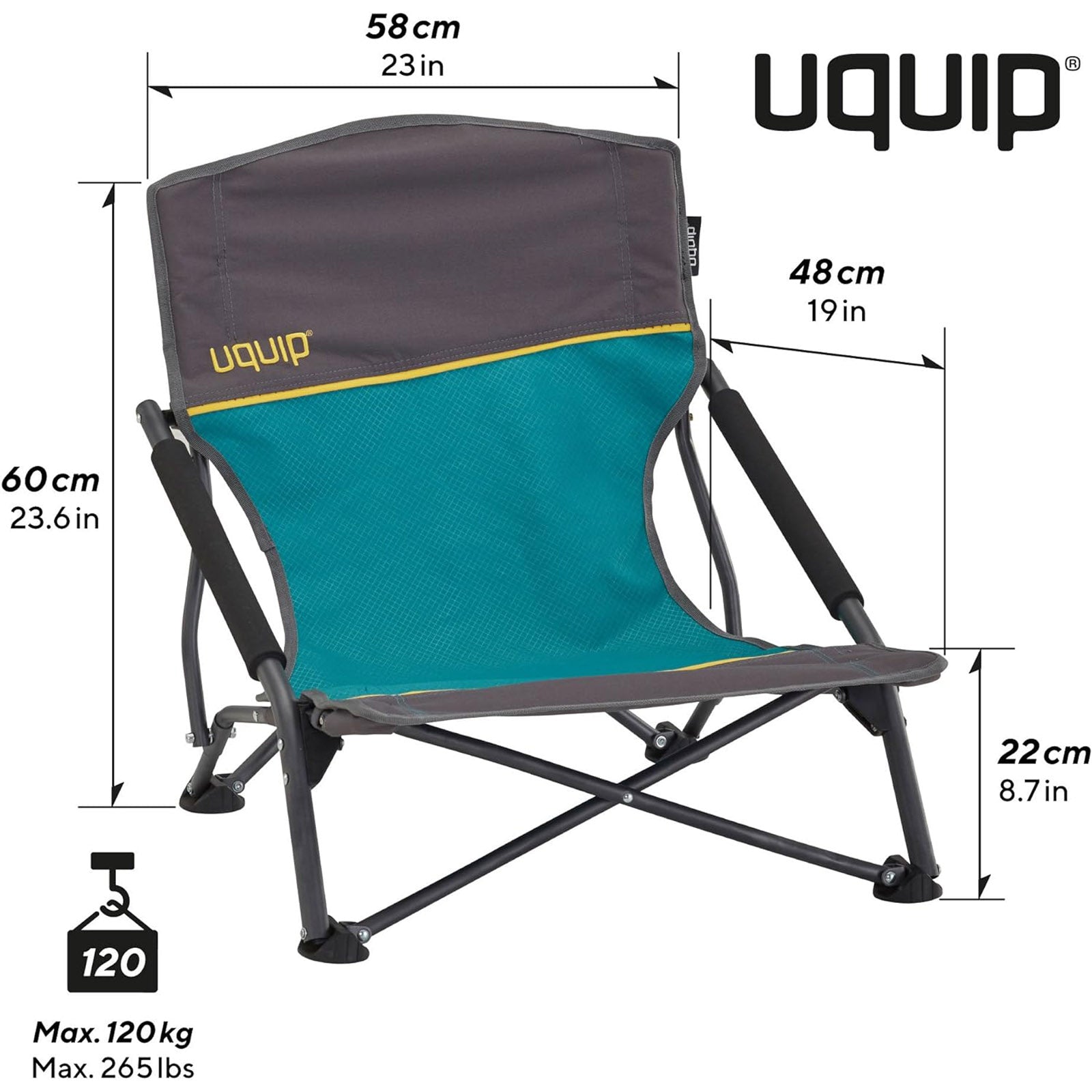 UQUIP Beach Chair Set Mary Camping Chair Folding Chair Low 120 kg