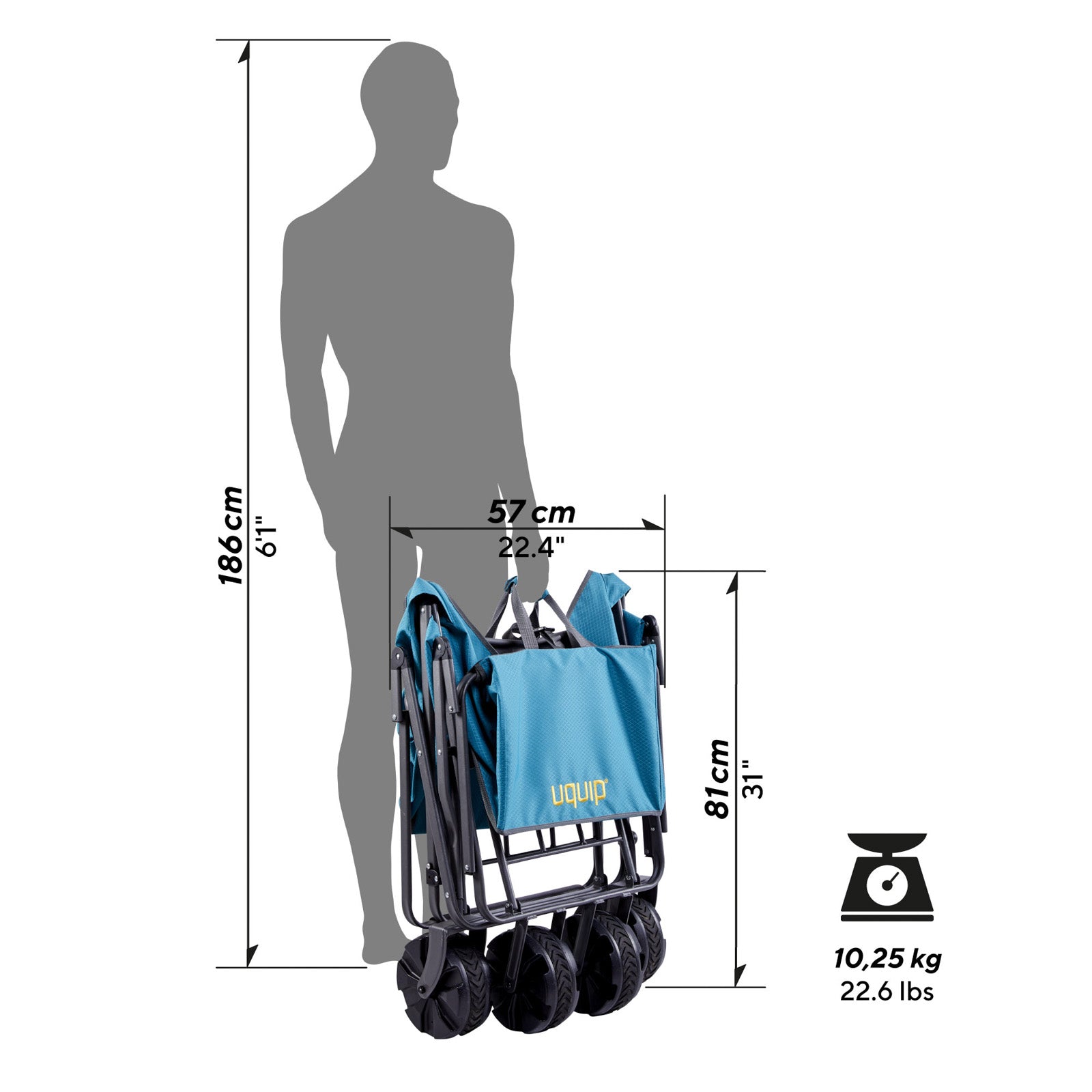 UQUIP Beach Handcart Buddy Handcart Transport Cart Garden Cart Foldable
