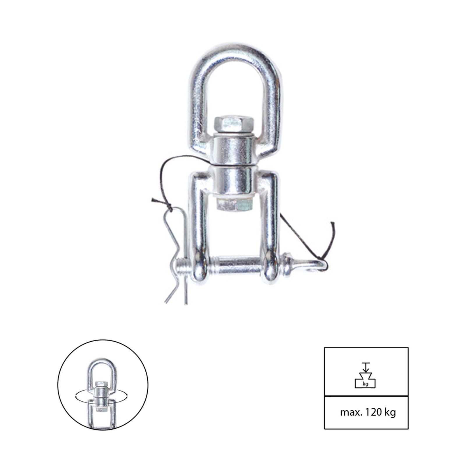 AMAZONAS Fixation pivotante pour chaise suspendue Hamac Suspension de plafond Pivotante