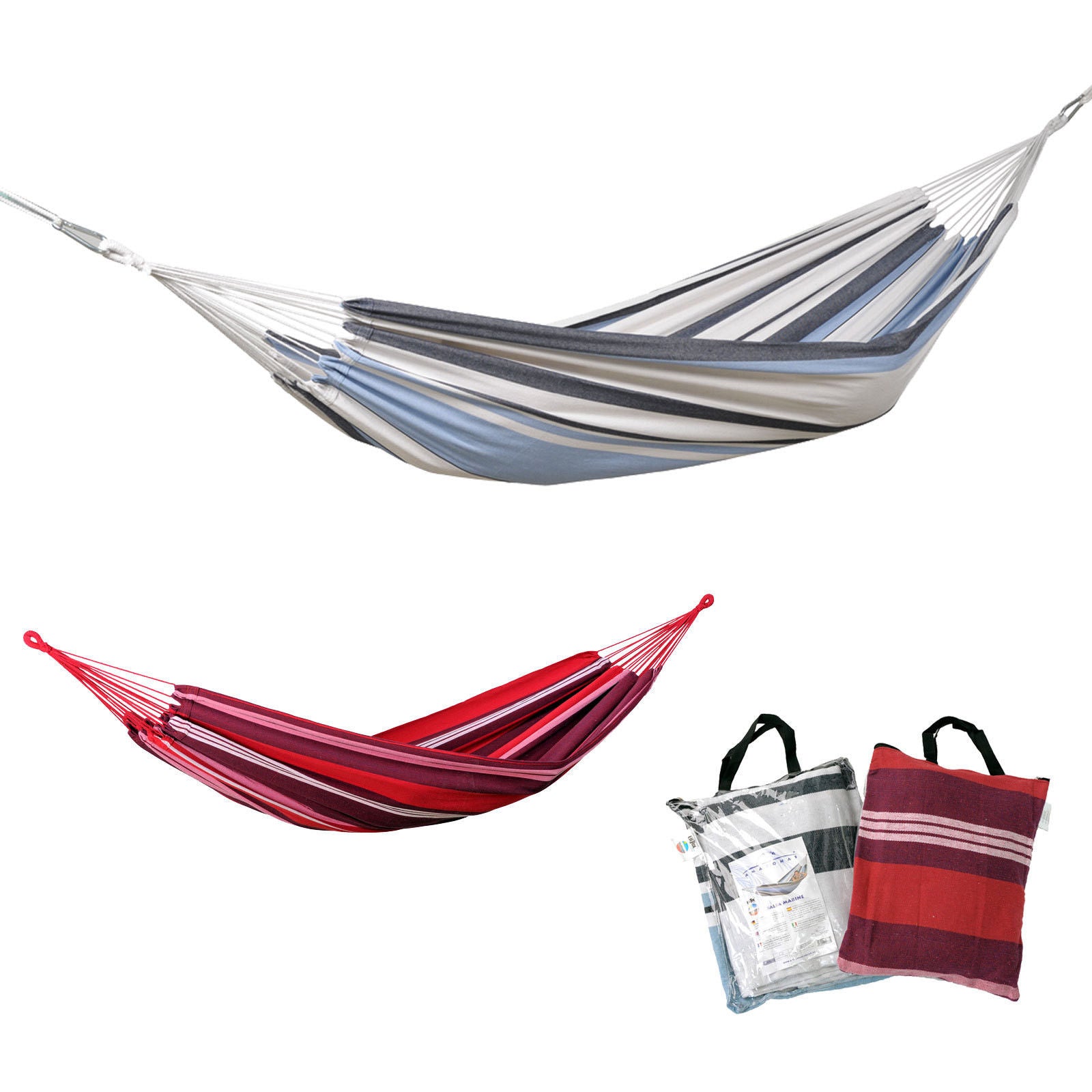 Hamac de voyage en tissu AMAZONAS Salsa XL, résistant aux intempéries, simple, pour jardin, camping, 150 kg