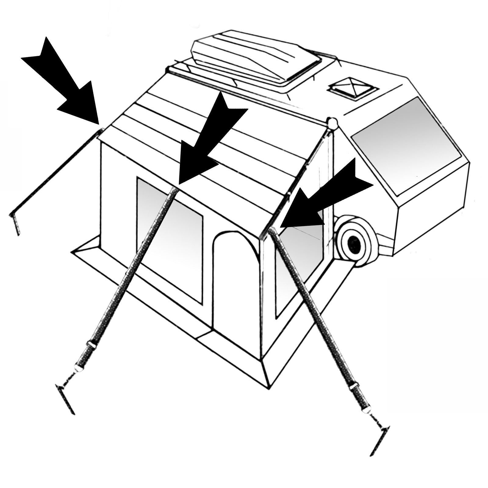 3er Set Sturm Band Markisen Spannband Vor Zelt Sicherung Wohnwagen Camping 5 m