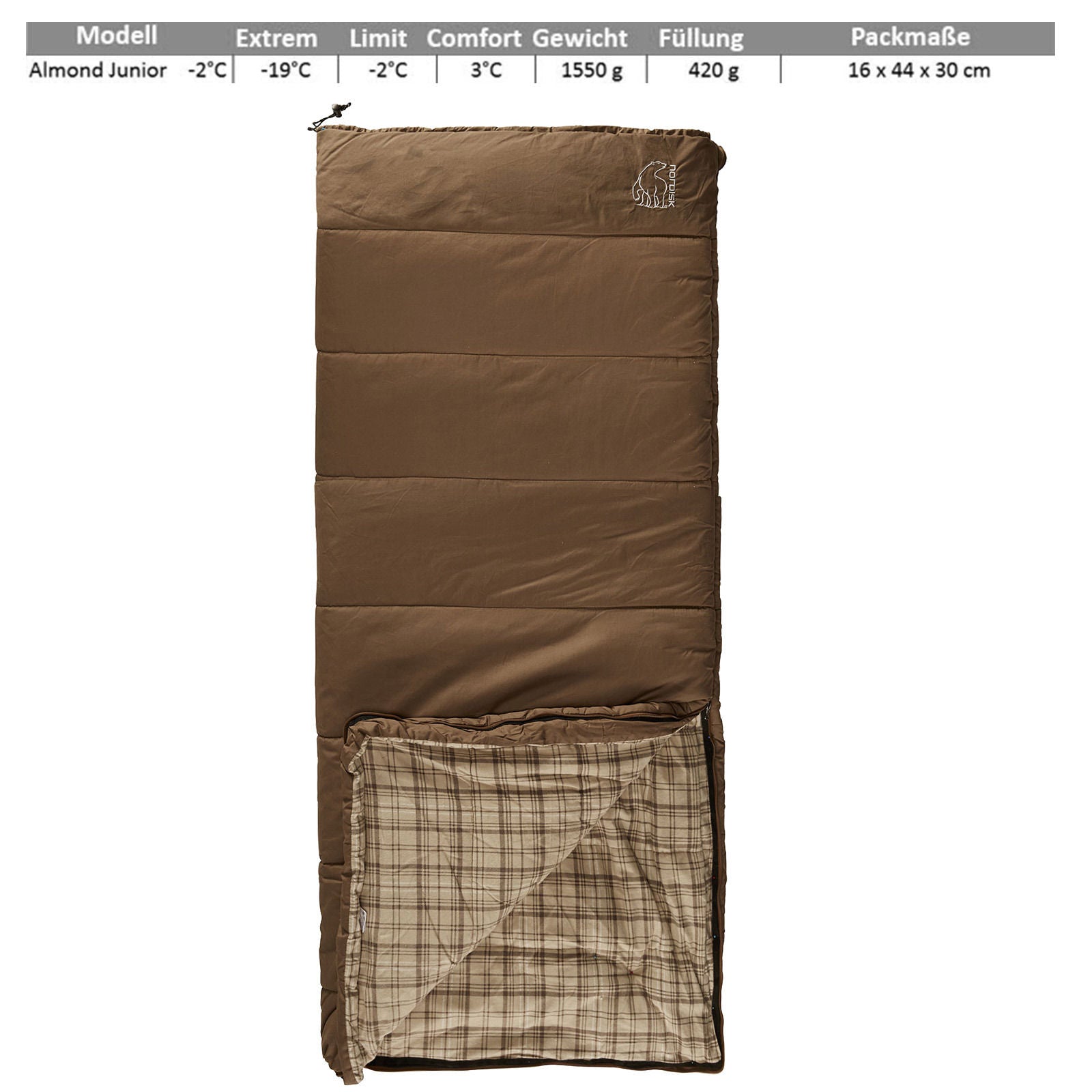 NORDISK children's sleeping bag Almond Junior children's sleeping bag blanket 100% cotton