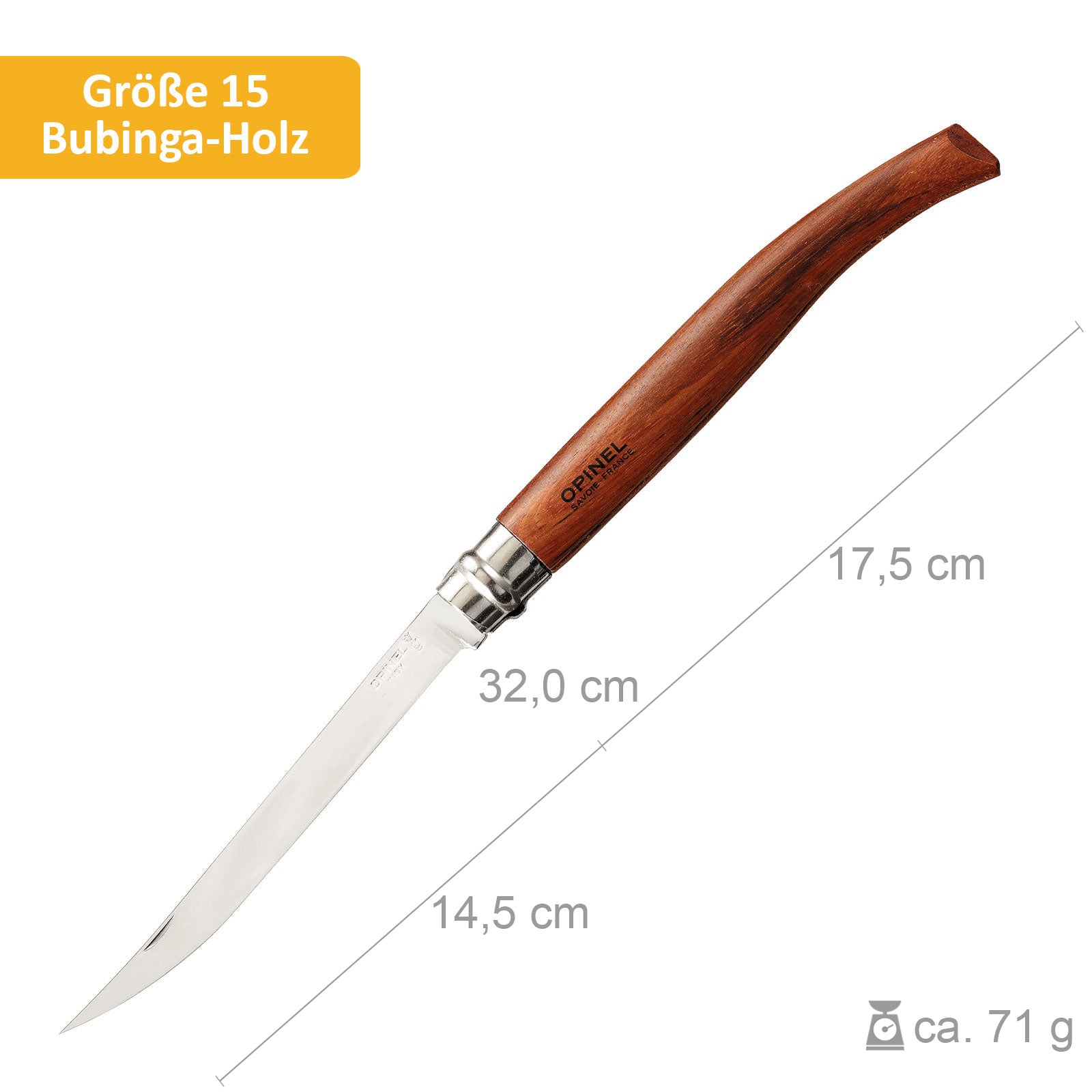 OPINEL Klappmesser Slim Line - No 08/10/12/15 Taschenmesser Messer Olive Bubinga
