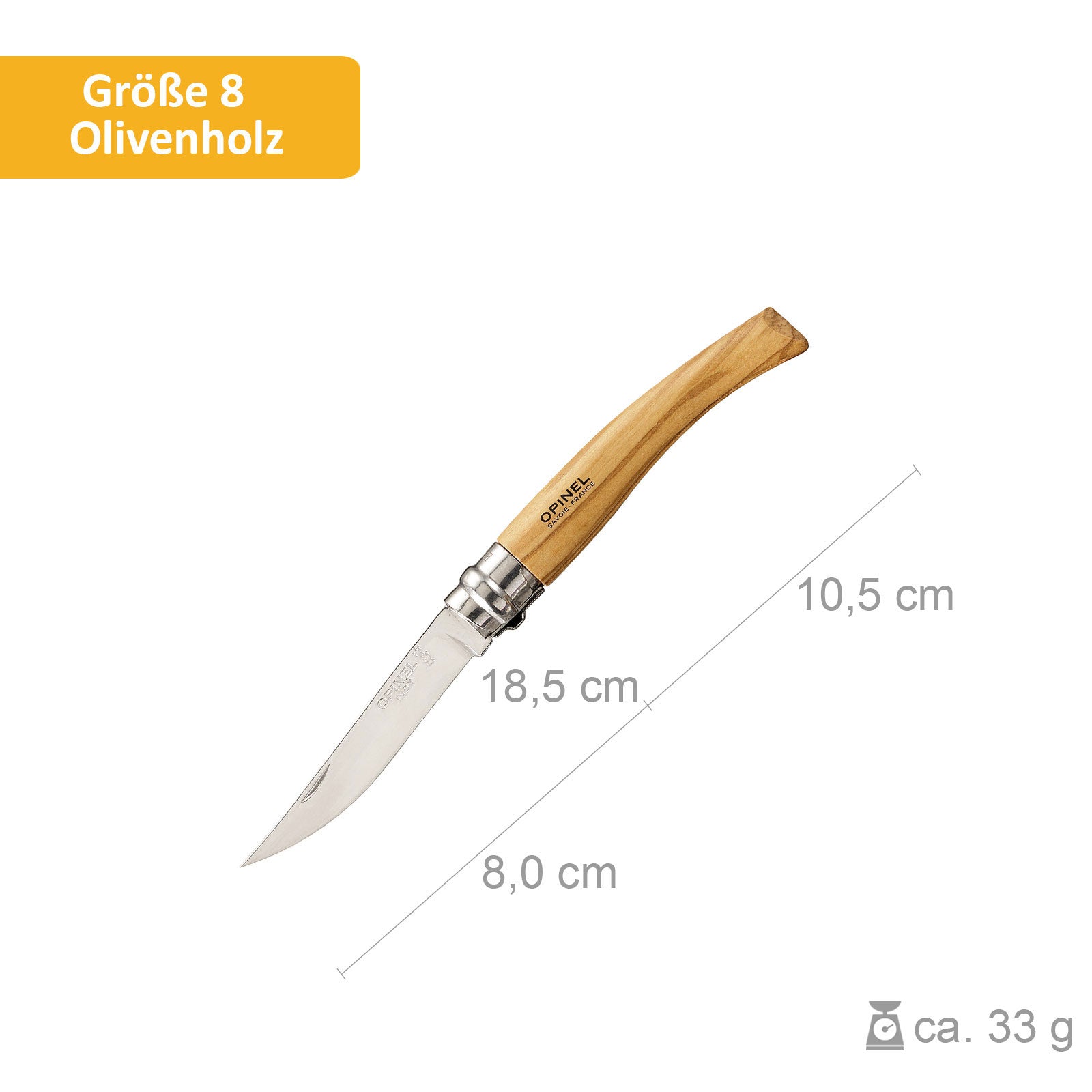 OPINEL Klappmesser Slim Line - No 08/10/12/15 Taschenmesser Messer Olive Bubinga