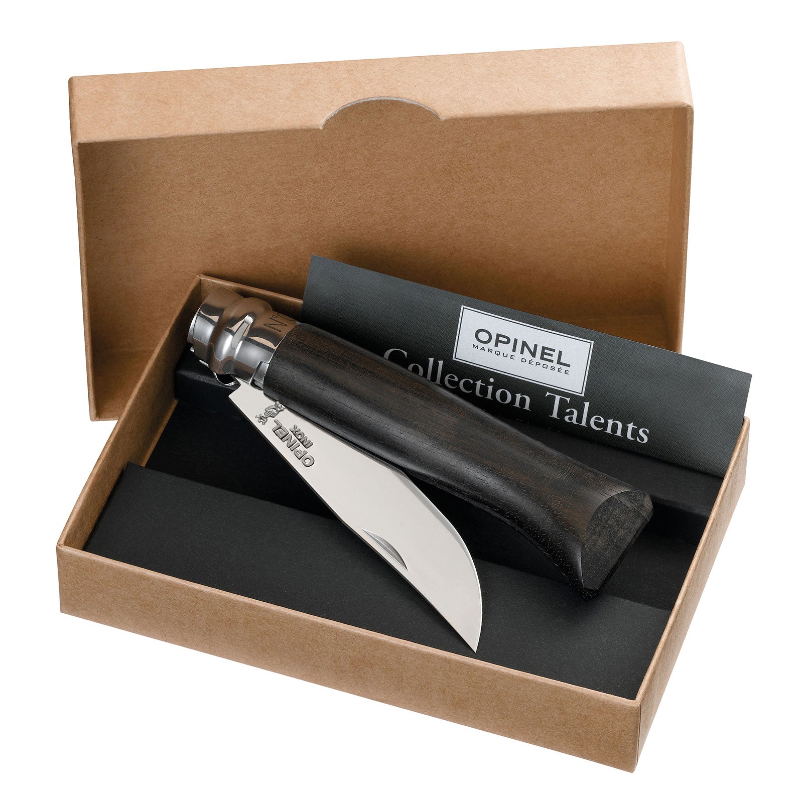 Couteau pliant OPINEL n°8 - Couteau de poche de jardin extérieur en acier ébène