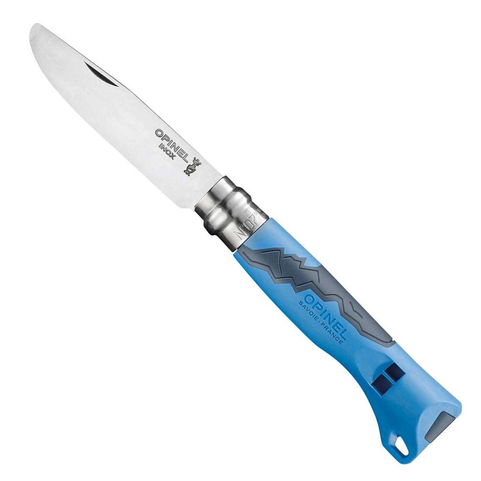 OPINEL Kinder Taschenmesser Outdoor Schnitz Klapp Messer Rund Signalpfeife Holz