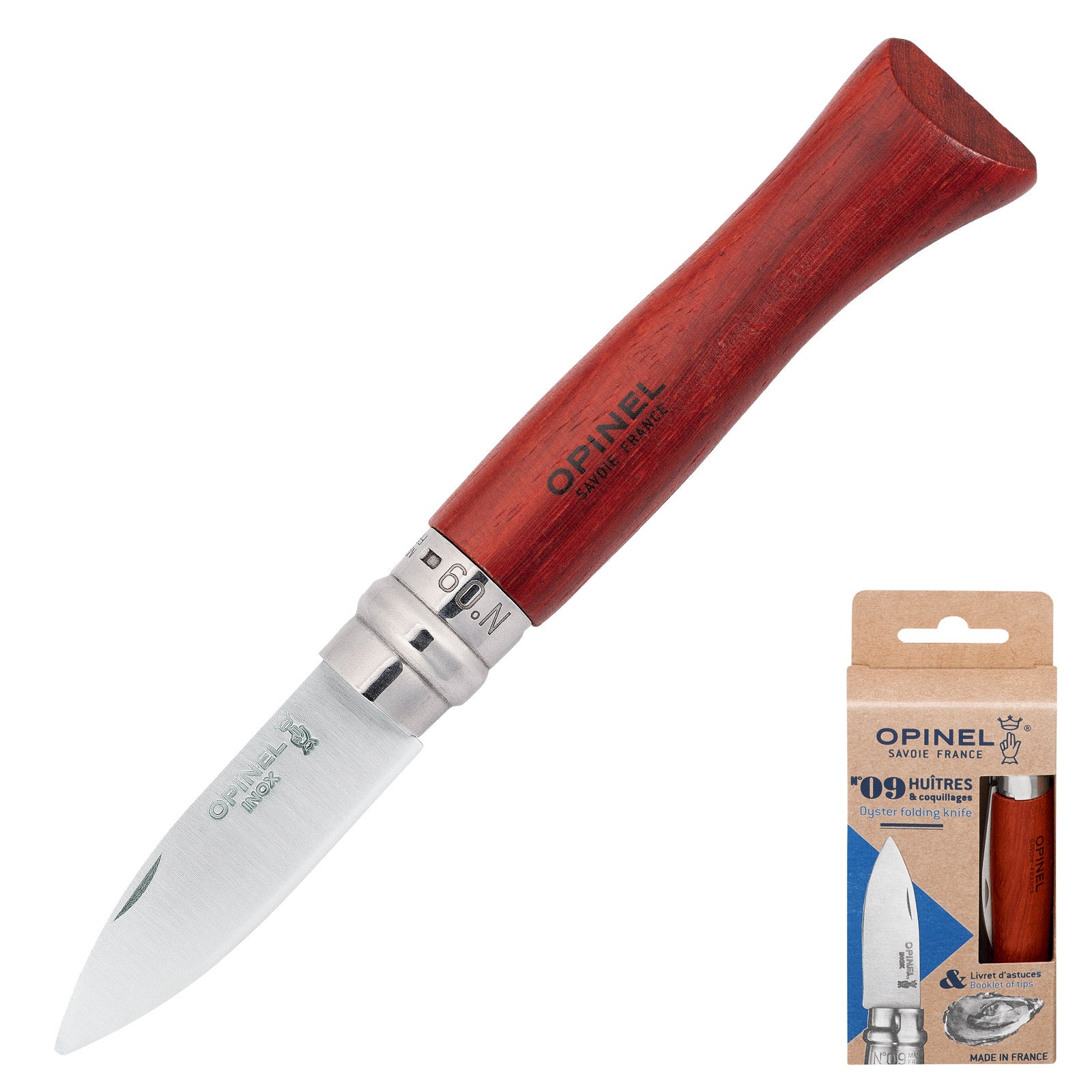 Couteau à huîtres OPINEL - Couteau pliant Ouvre-huîtres Couteau à coquillages Casse-huîtres