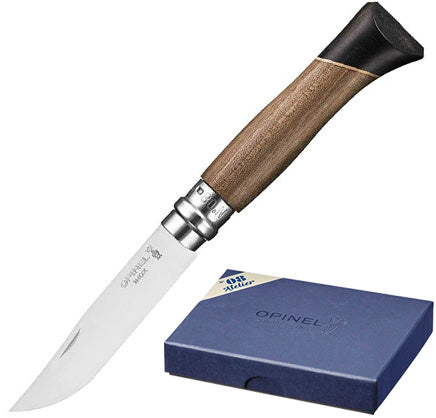 OPINEL Klappmesser No 8 Atelier Taschenmesser Walnuss Ahorn Holz Ebenholz Stahl