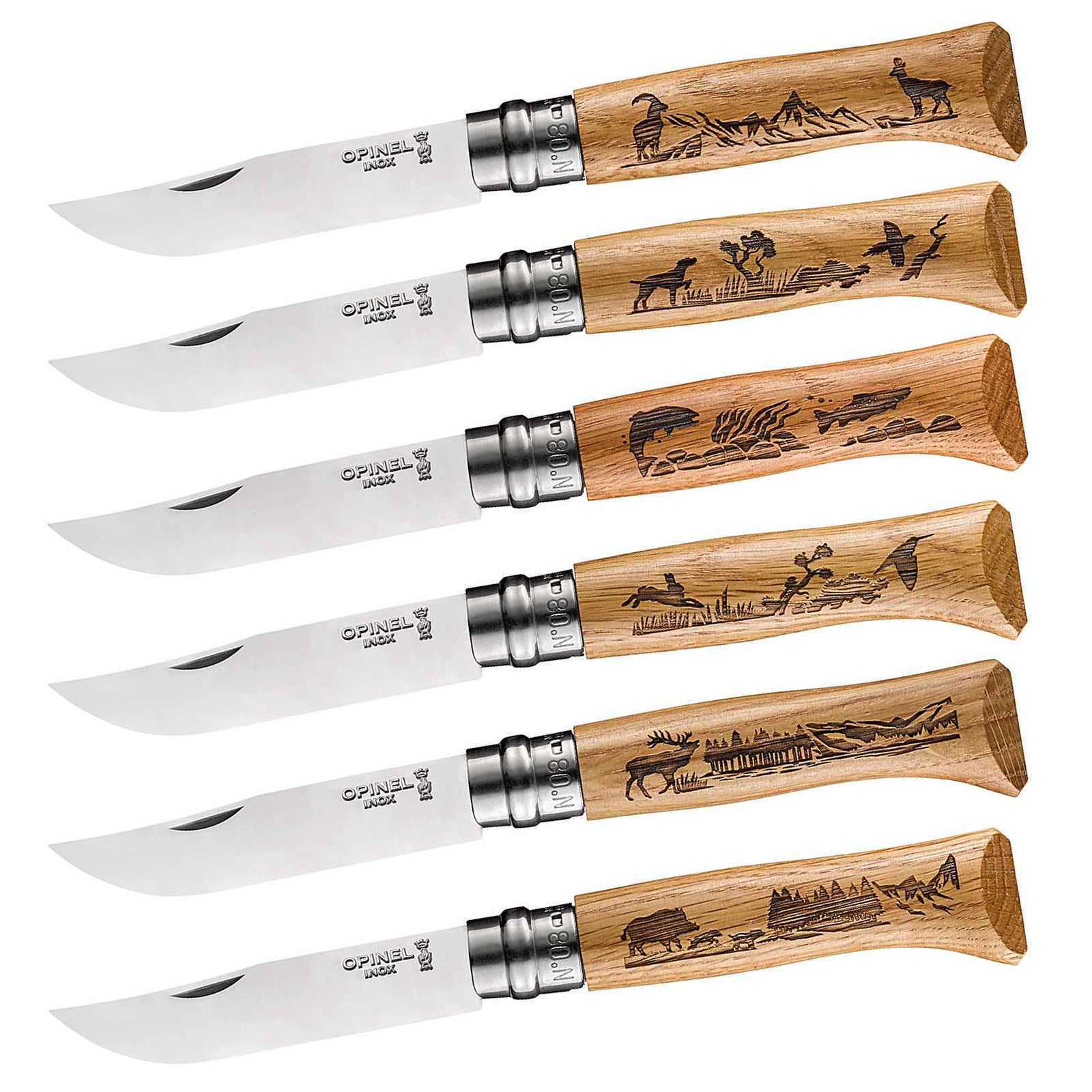 Couteau de poche OPINEL Animalia 08 motif animalier couteau pliant camping acier inoxydable bois