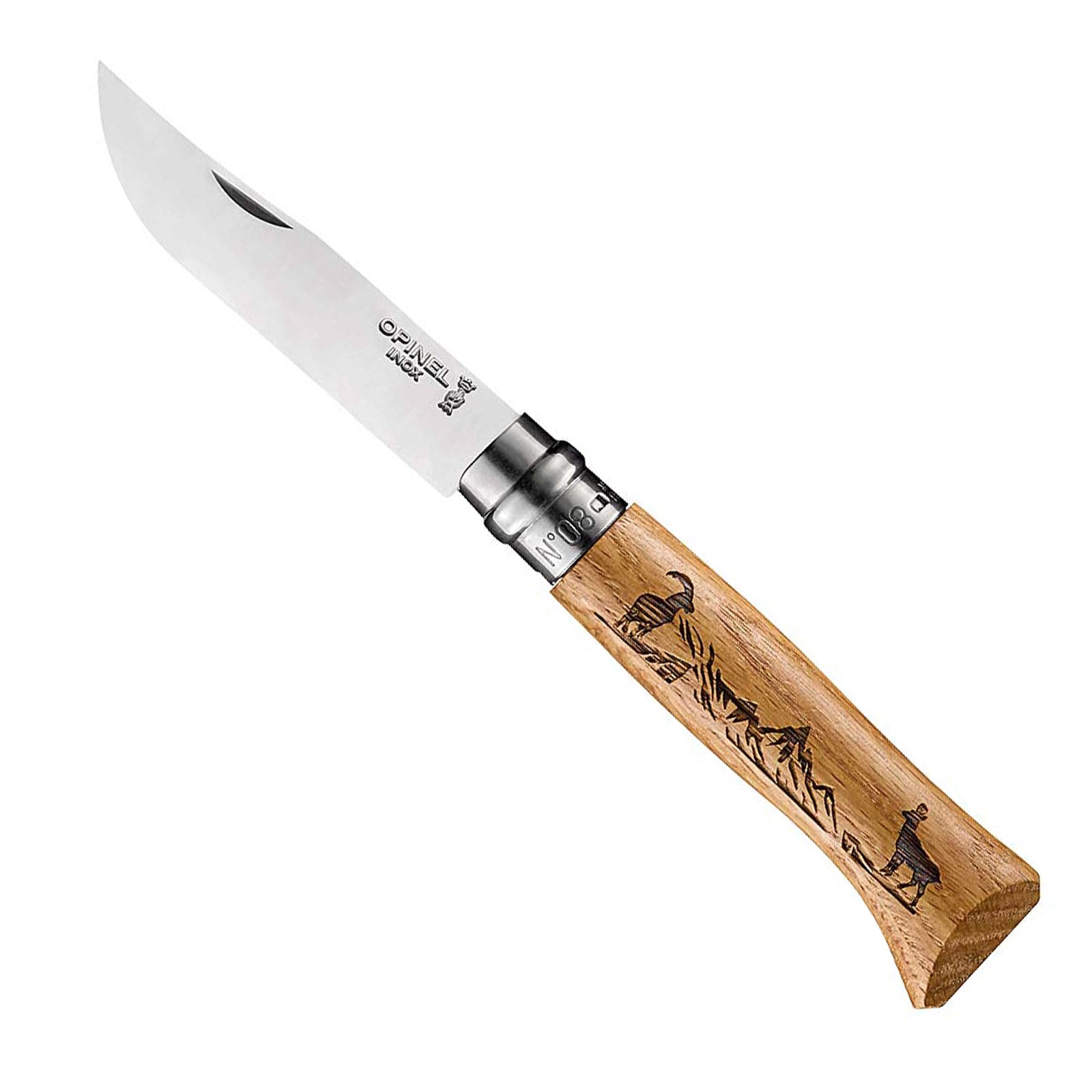 Couteau de poche OPINEL Animalia 08 motif animalier couteau pliant camping acier inoxydable bois