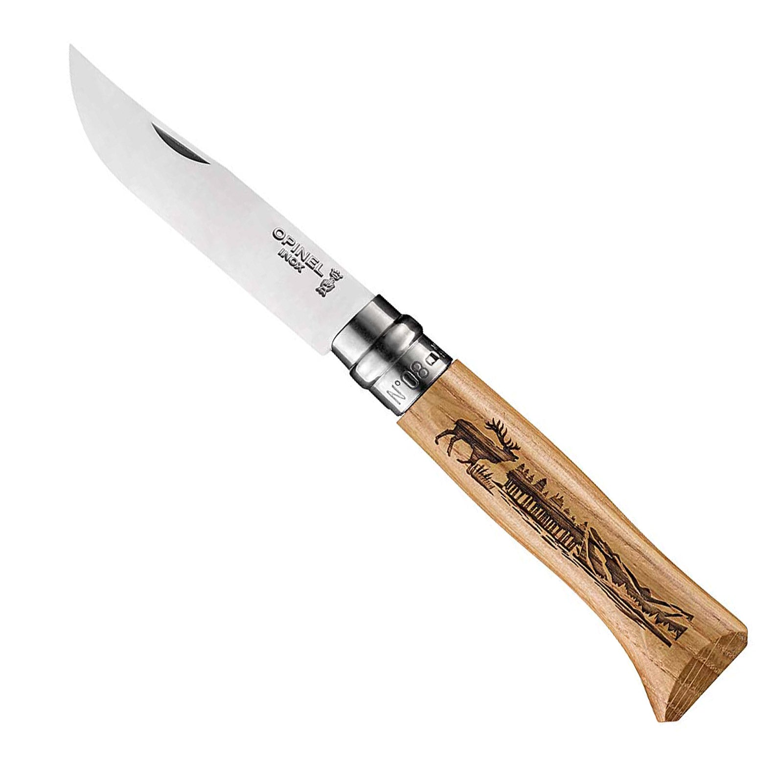 Couteau de poche OPINEL Animalia 08 motif animalier couteau pliant camping acier inoxydable bois