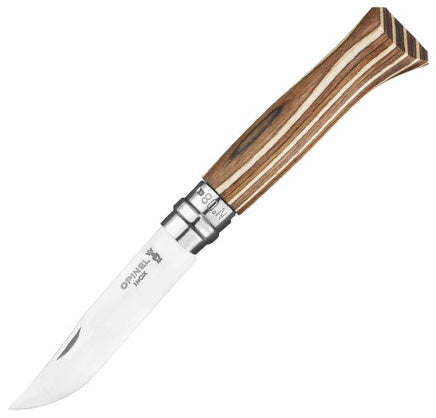 OPINEL Klappmesser No 8 Camping Messer Taschenmesser Birke Holz Inox Stahl