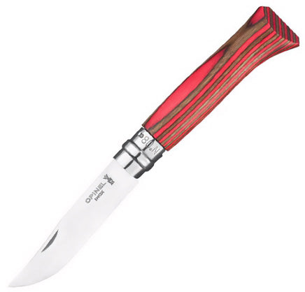 Couteau pliant OPINEL n° 8, couteau de camping, couteau de poche, bois de bouleau, acier inoxydable