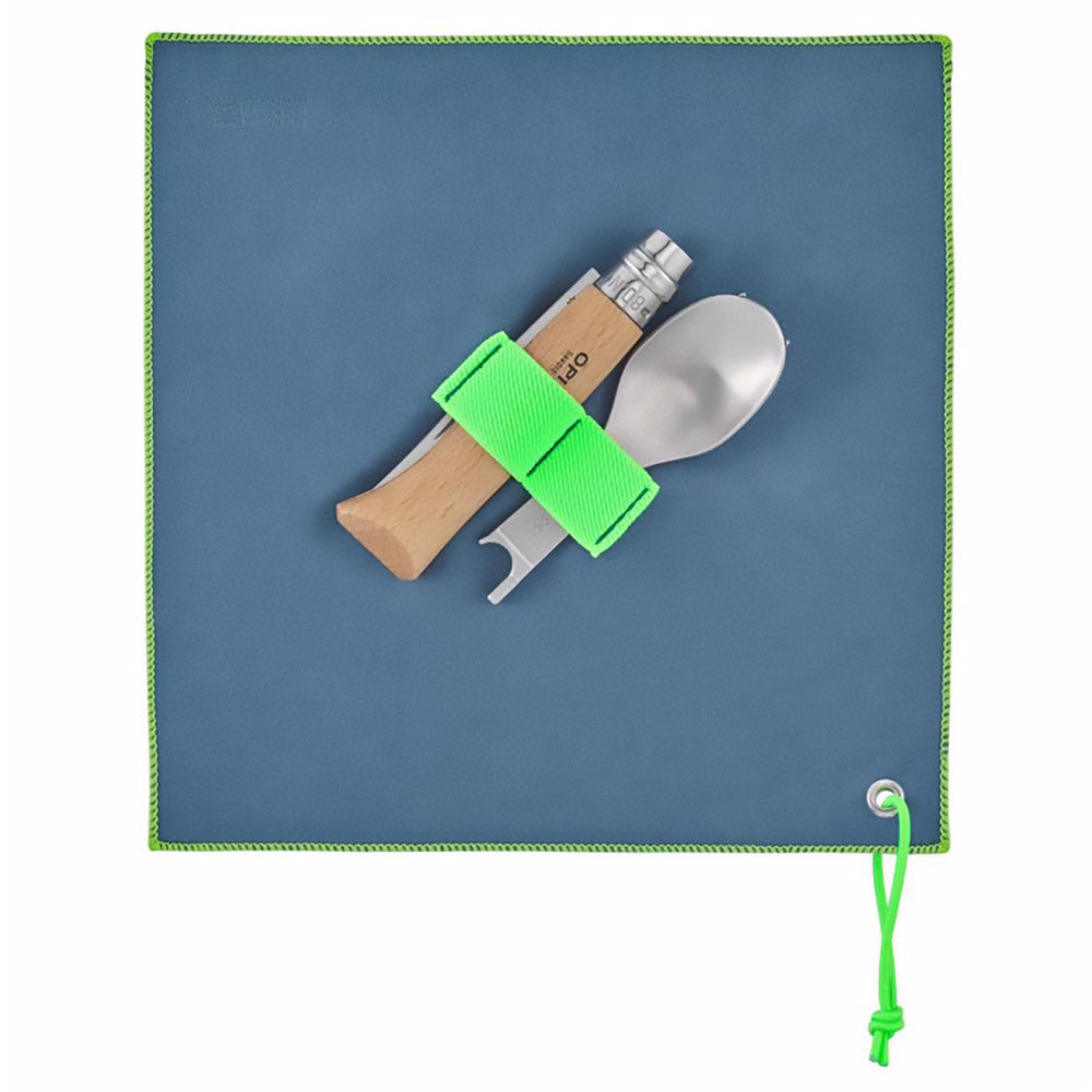 OPINEL Picnic Plus Set : couteau pliant n° 8, couverts de camping (fourchette, cuillère, couteau), 4 pièces