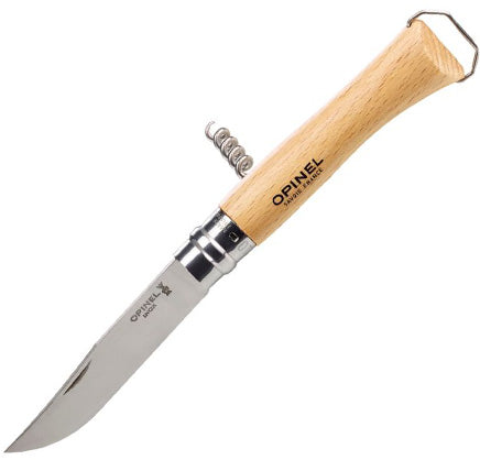 Couteau de poche OPINEL n° 10 avec tire-bouchon, ouvre-bouteilles de vin, couteau pliant en bois