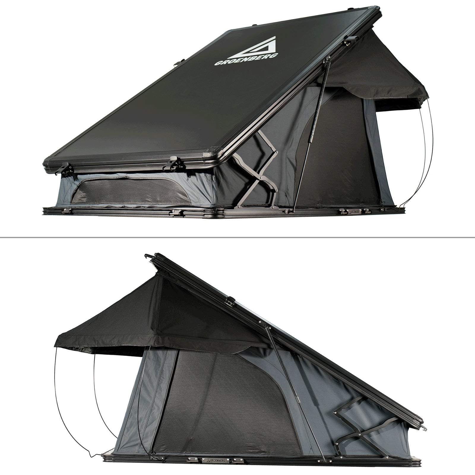 Tente de toit GROENBERG Tjelvar pour 2 personnes, coque rigide en aluminium, tente automatique