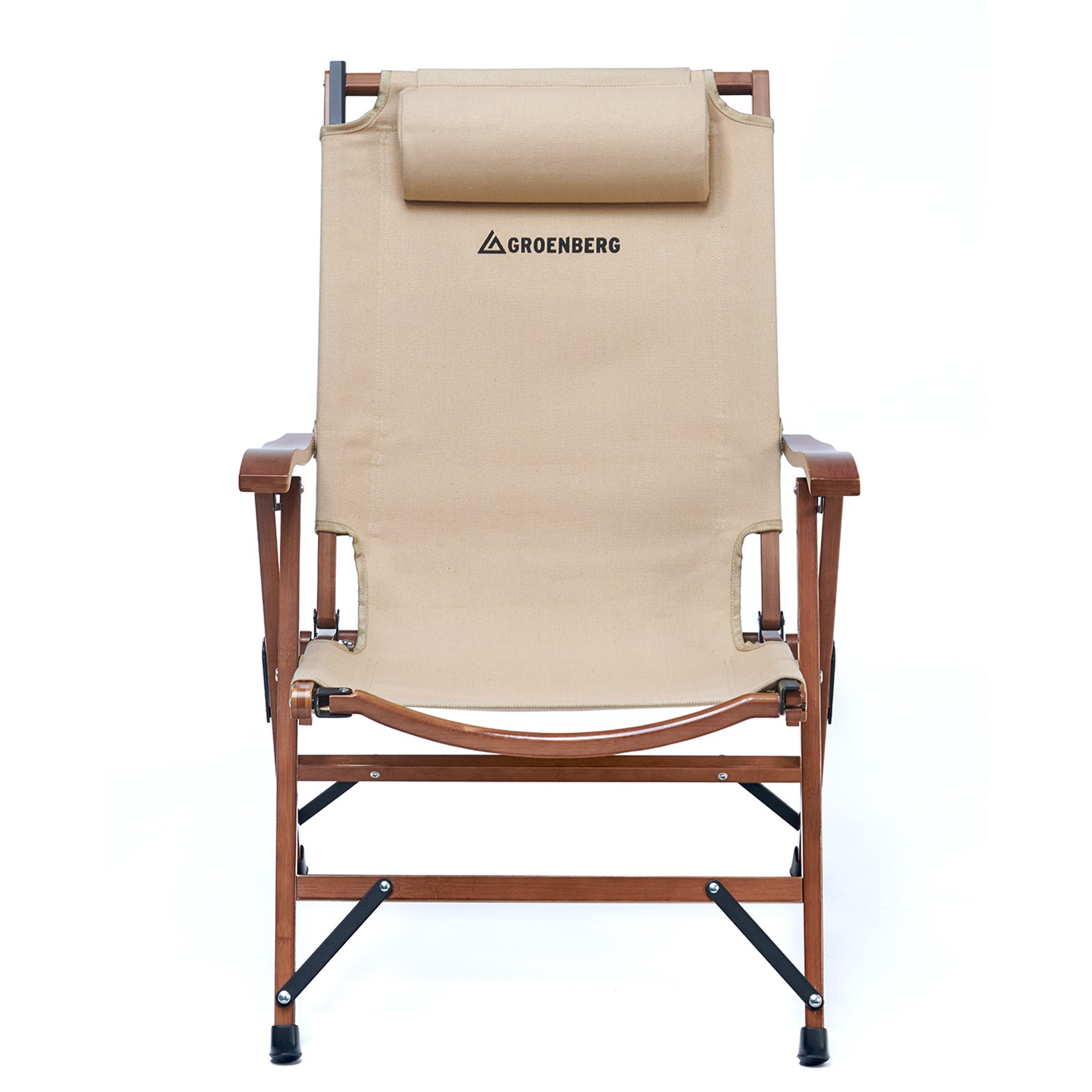 GROENBERG Klappstuhl Skogen Retro Campingstuhl Faltstuhl Stuhl Verstellbar Holz