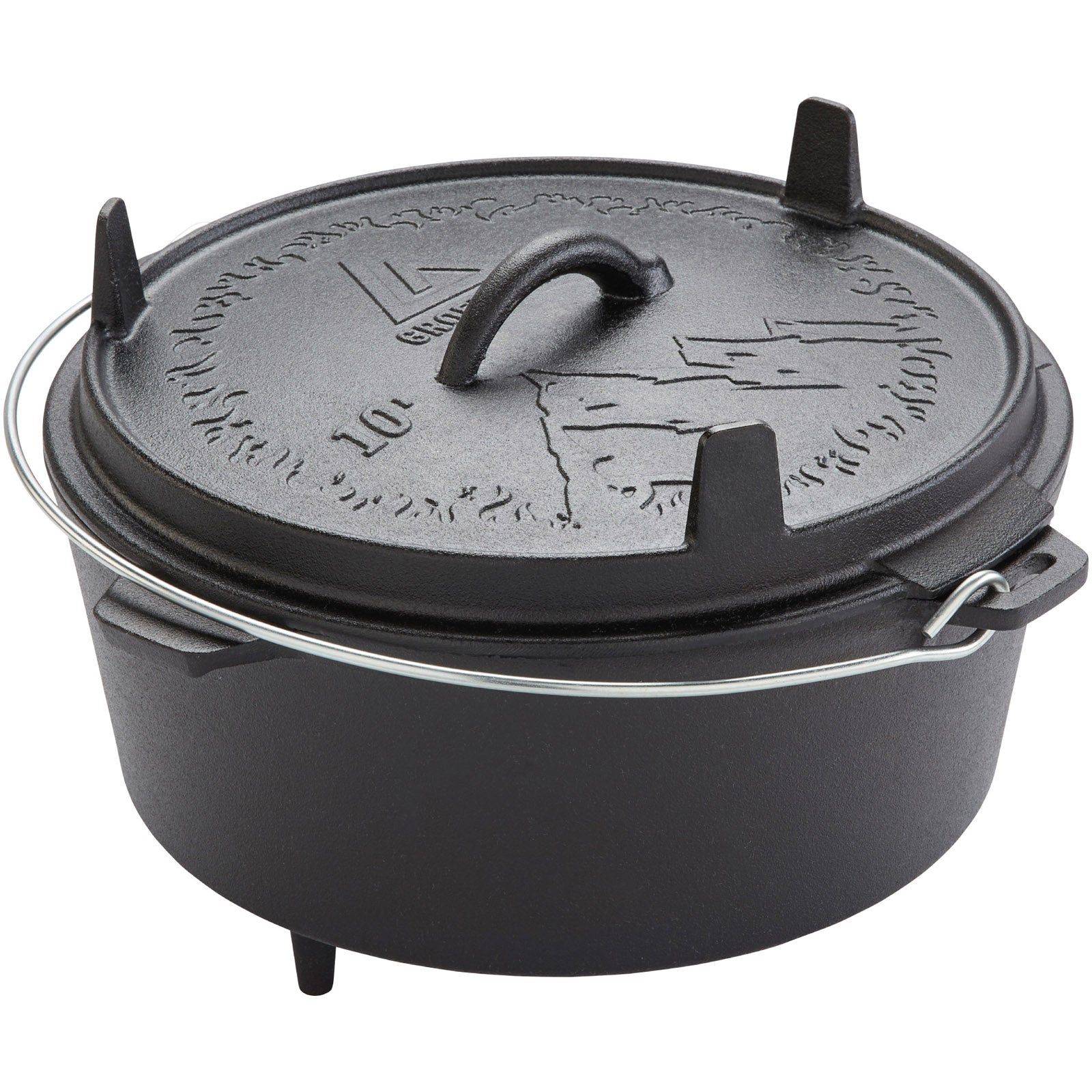 Marmite à feu GROENBERG Askja Pot 10L Marmite de cuisson Four hollandais Camping Extérieur Fonte