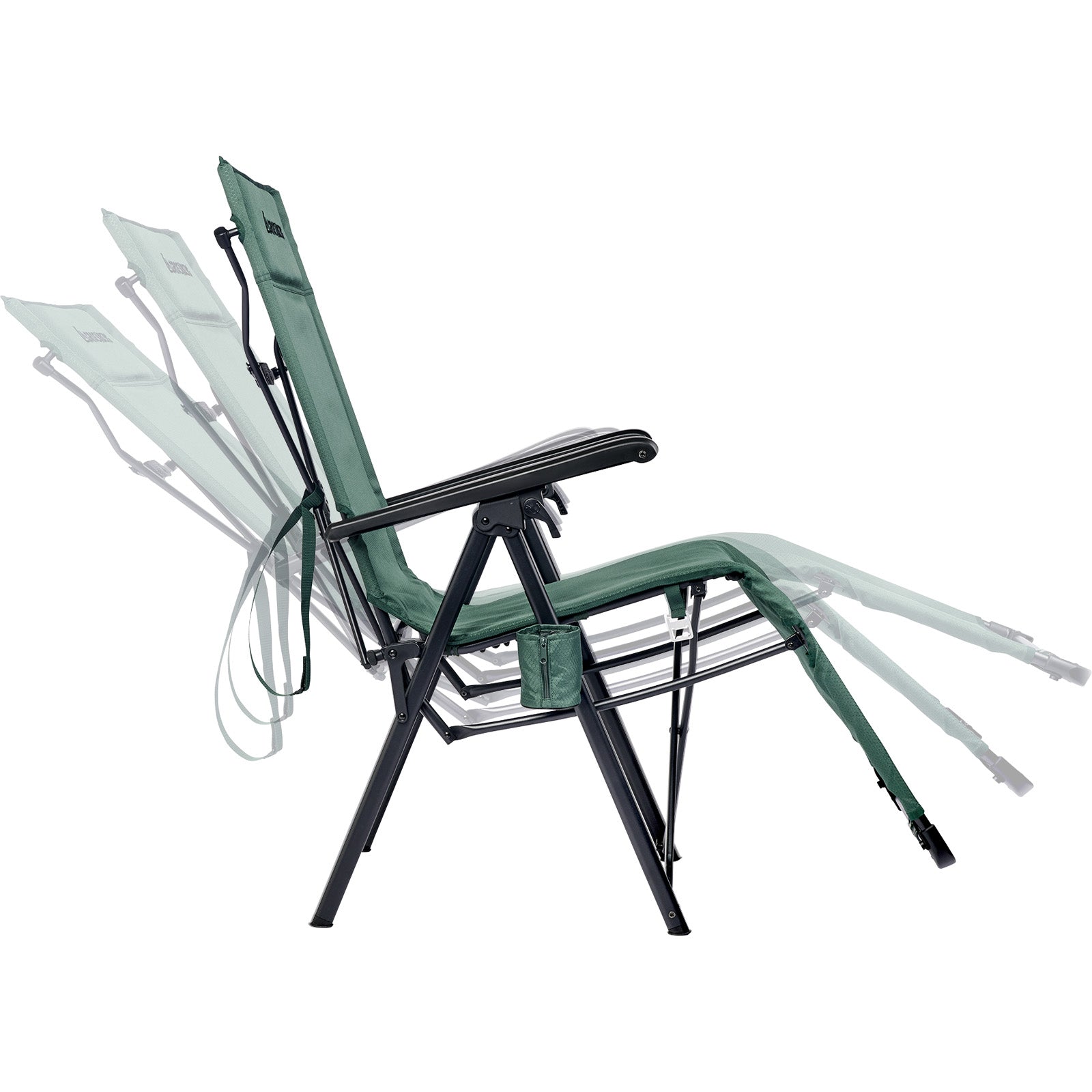 Chaise de camping GROENBERG Stjarna, chaise longue de plage pliable et réglable en continu