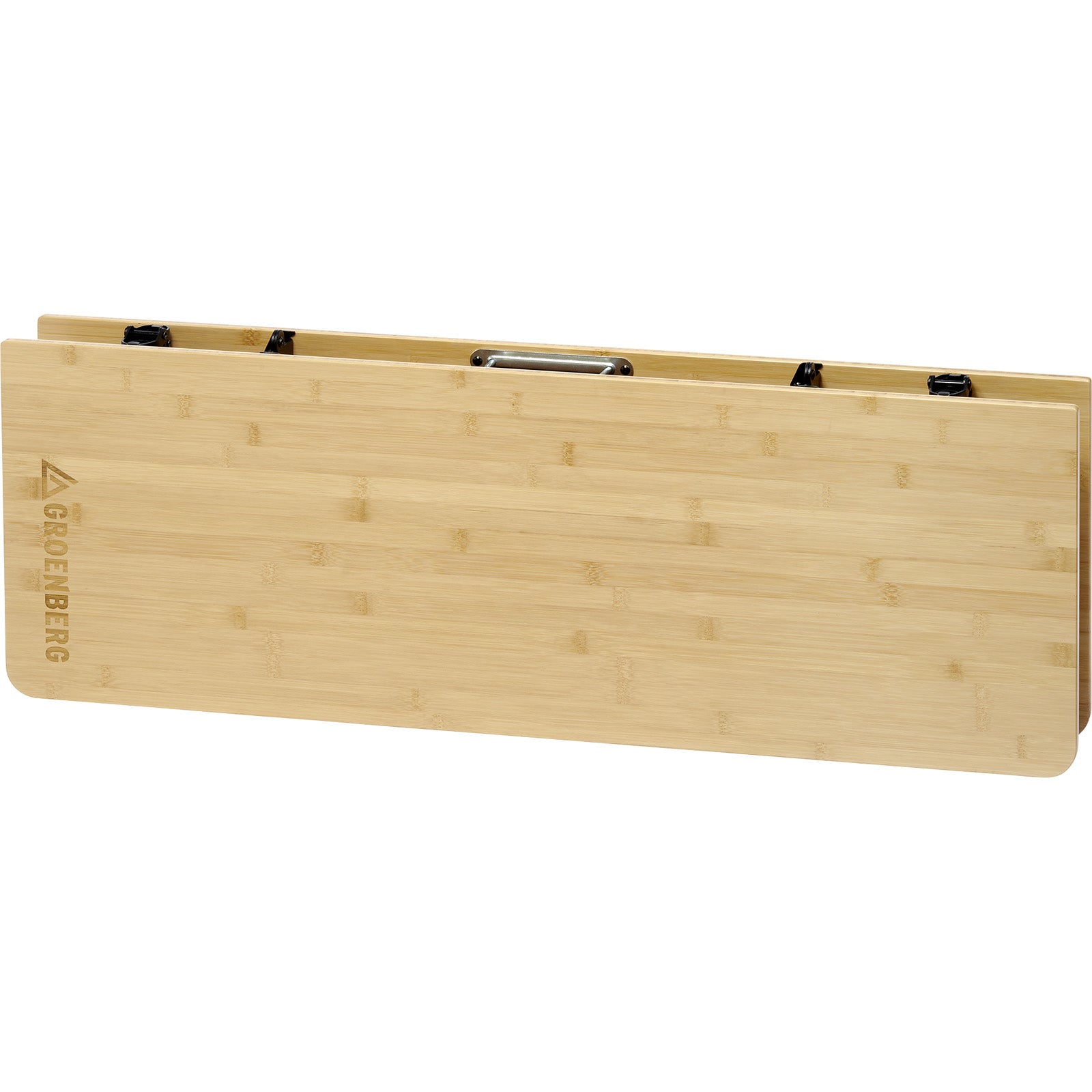 GROENBERG Camping Table Skal Folding Table Suitcase Table Height Adjustable Bamboo Wood