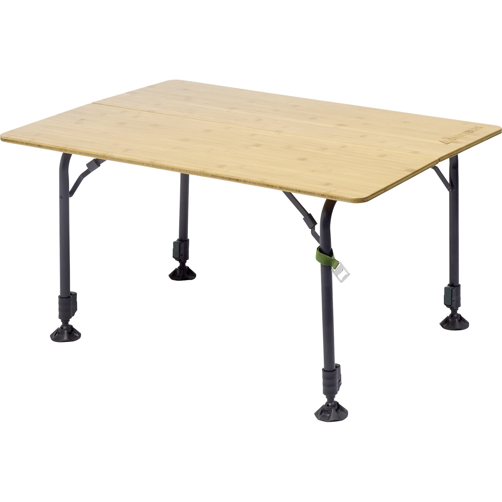 GROENBERG Camping Table Skal Folding Table Suitcase Table Height Adjustable Bamboo Wood