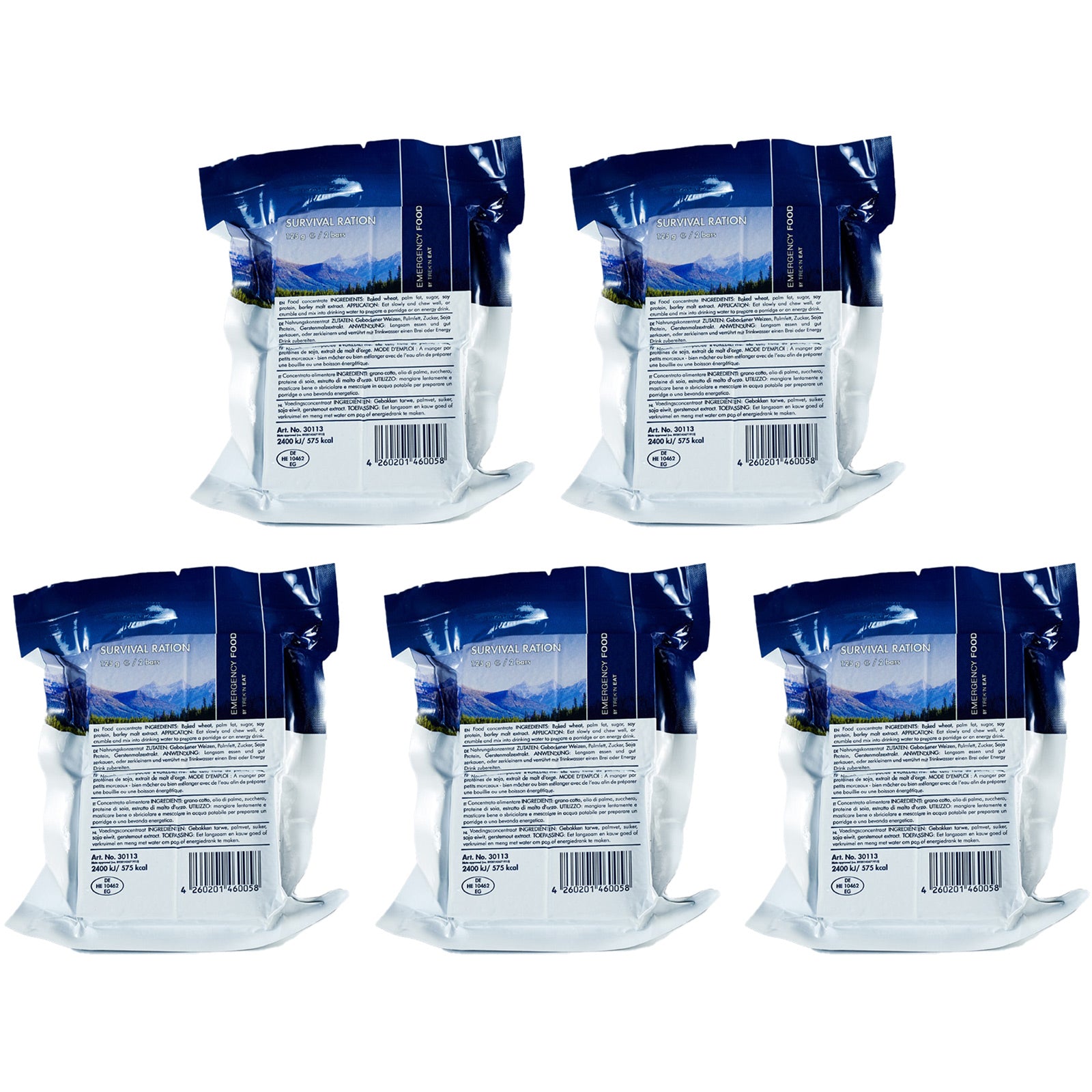EMERGENCY FOOD 5 x Survivor Notfall Trekking Nahrung Ration Outdoor Essen Vegan