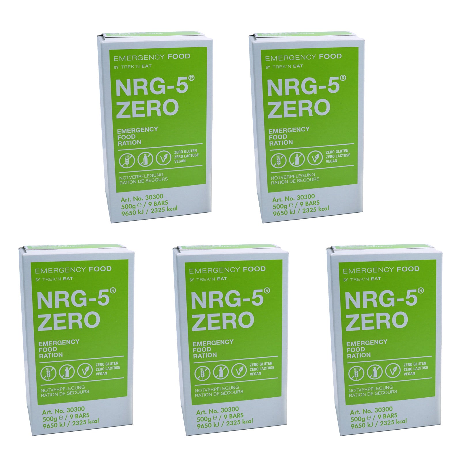 ALIMENTATION D'URGENCE 5 x NRG-5 ZERO Trekking Food Ration alimentaire d'urgence Sans gluten Végétalien