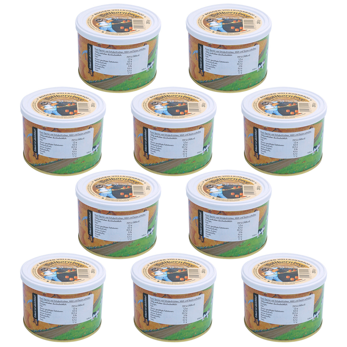 TREK'N EAT 10x Vollkornbrot Dosen Brot Trekking Nahrung Essen Ration V